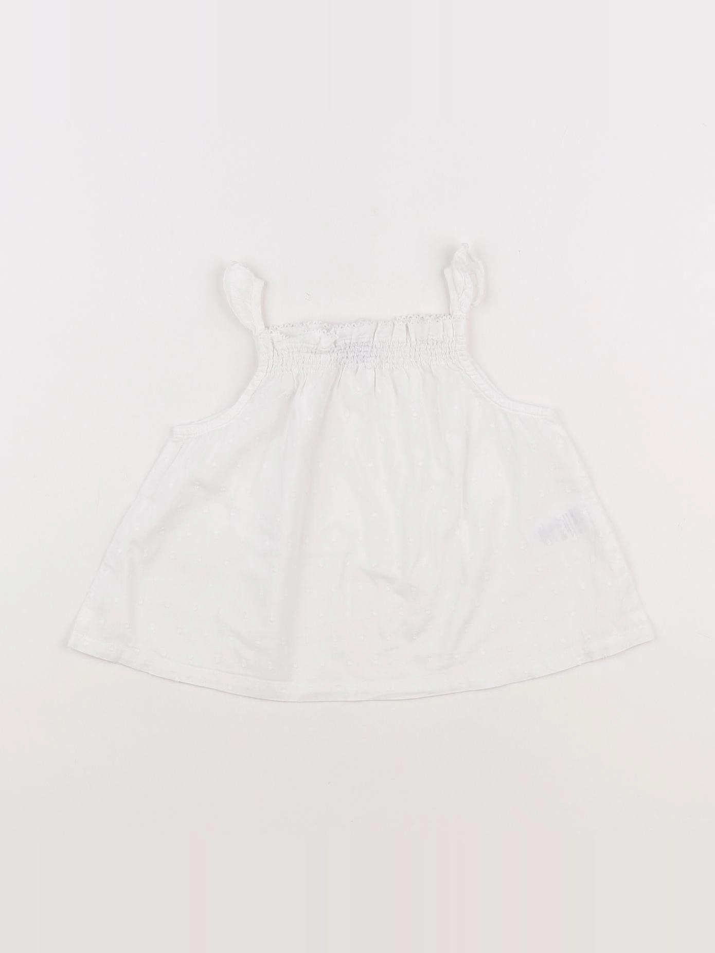 Petit Bateau - blouse blanc - 12 mois