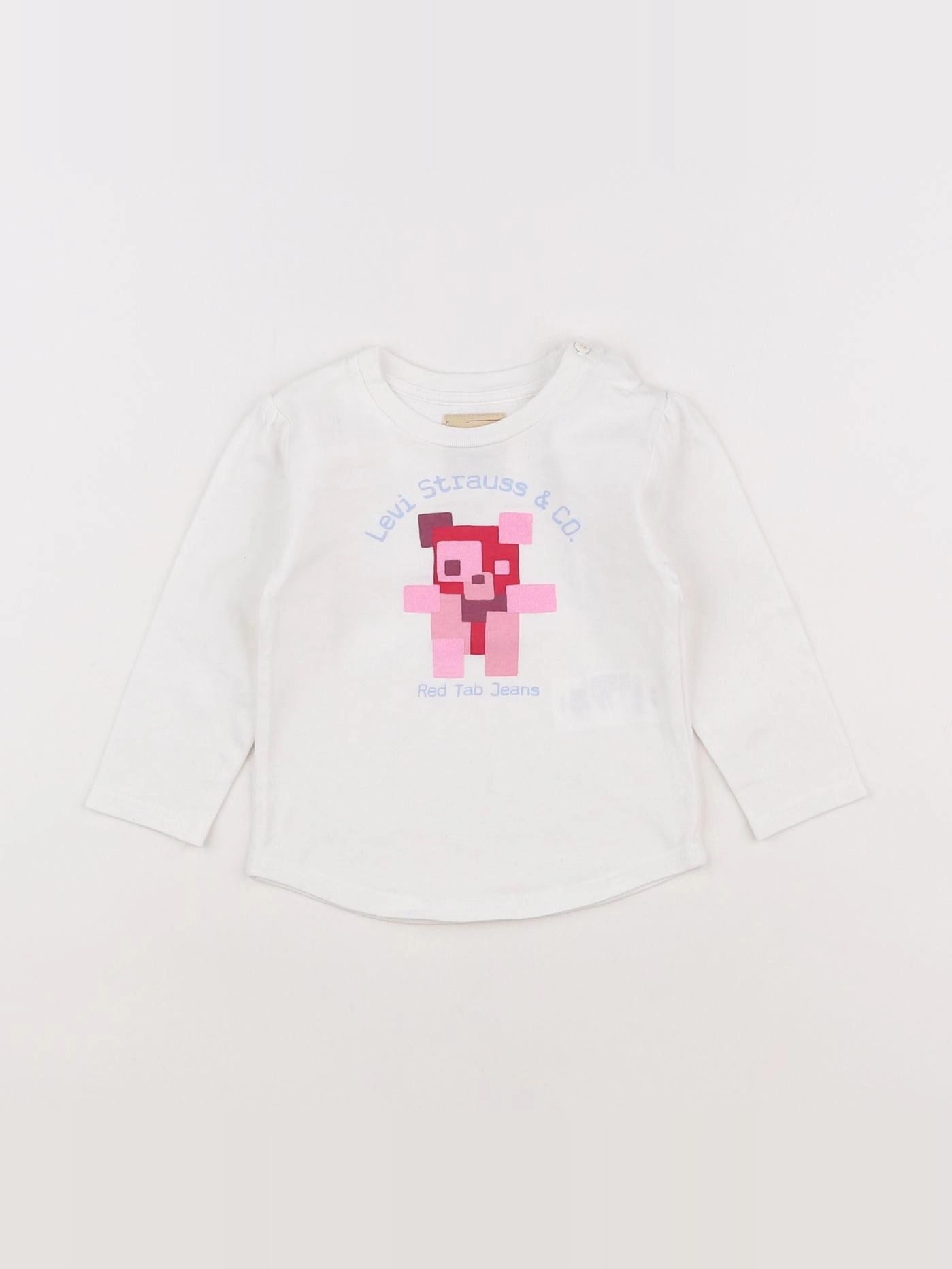 Levi's - tee-shirt blanc, rose - 18 mois