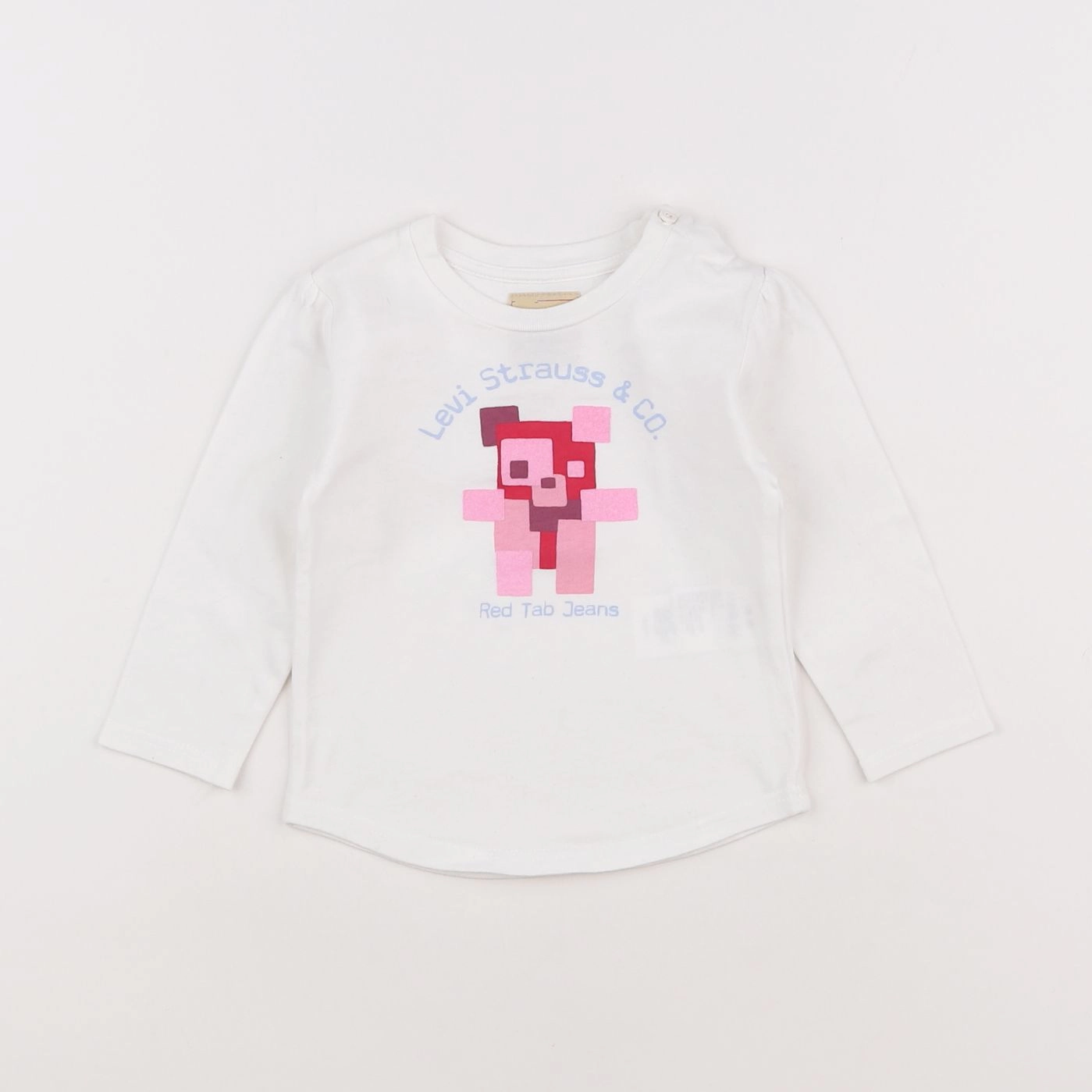 Levi's - tee-shirt blanc, rose - 18 mois