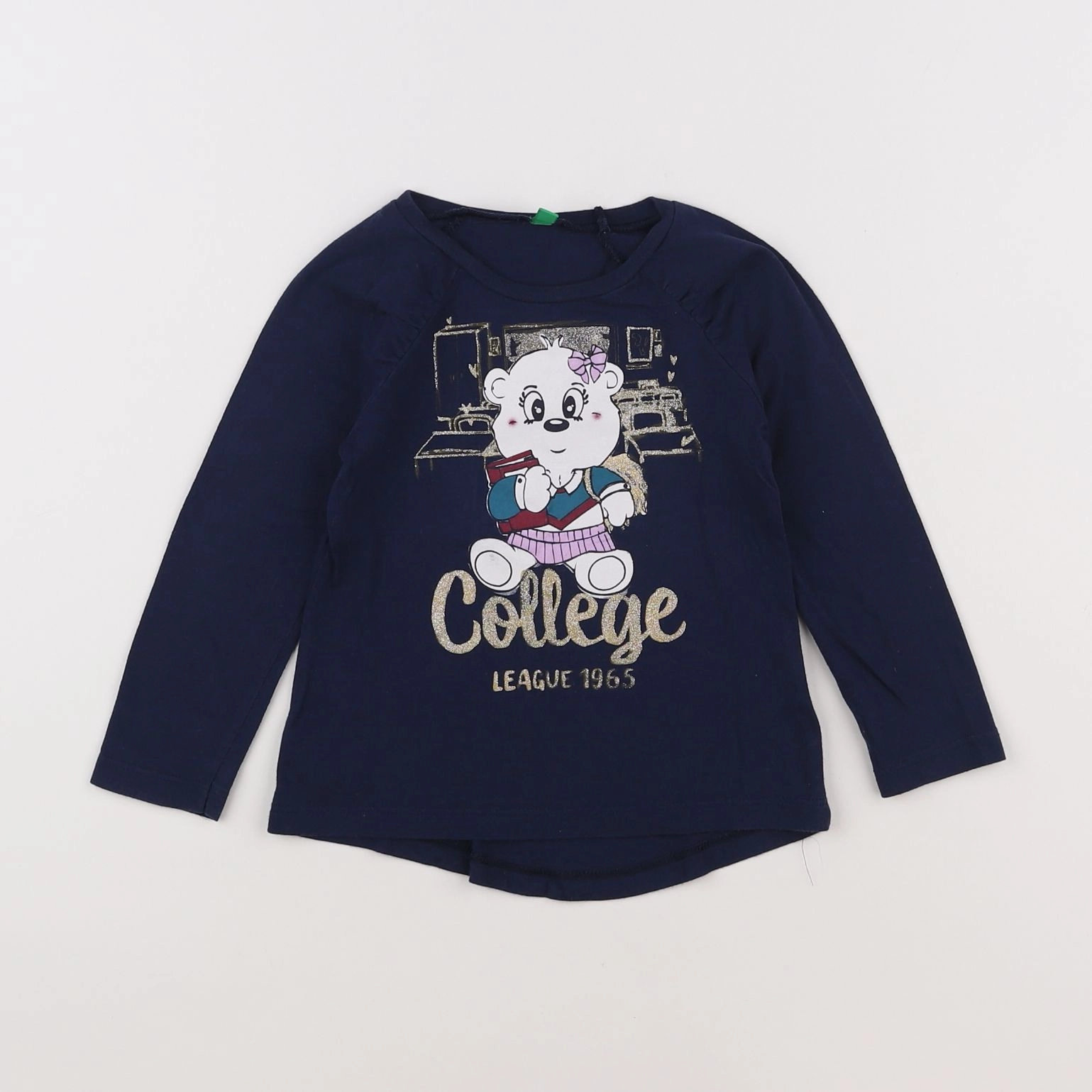 Benetton - tee-shirt bleu - 12 mois