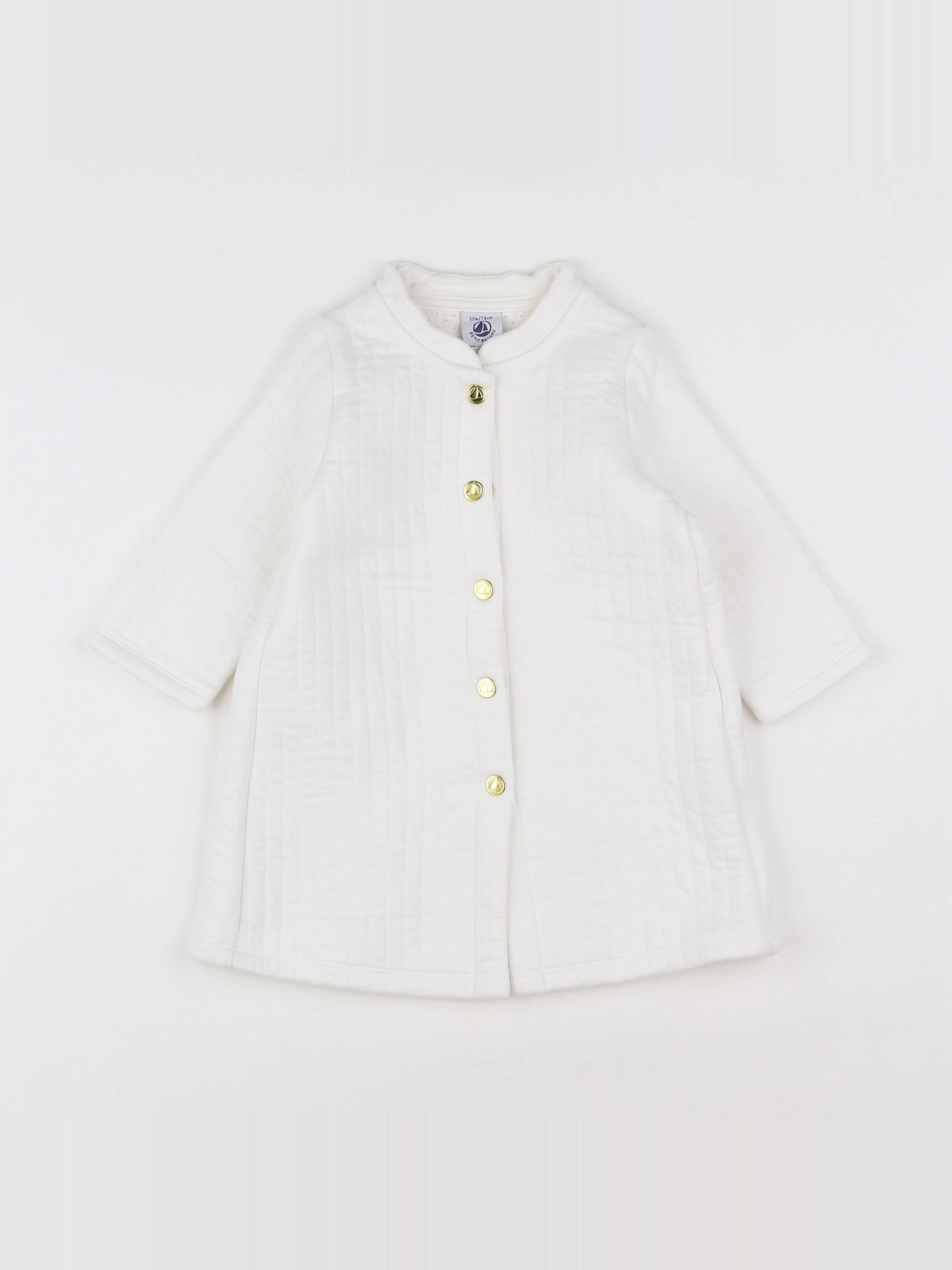 Petit Bateau - robe blanc - 12 mois