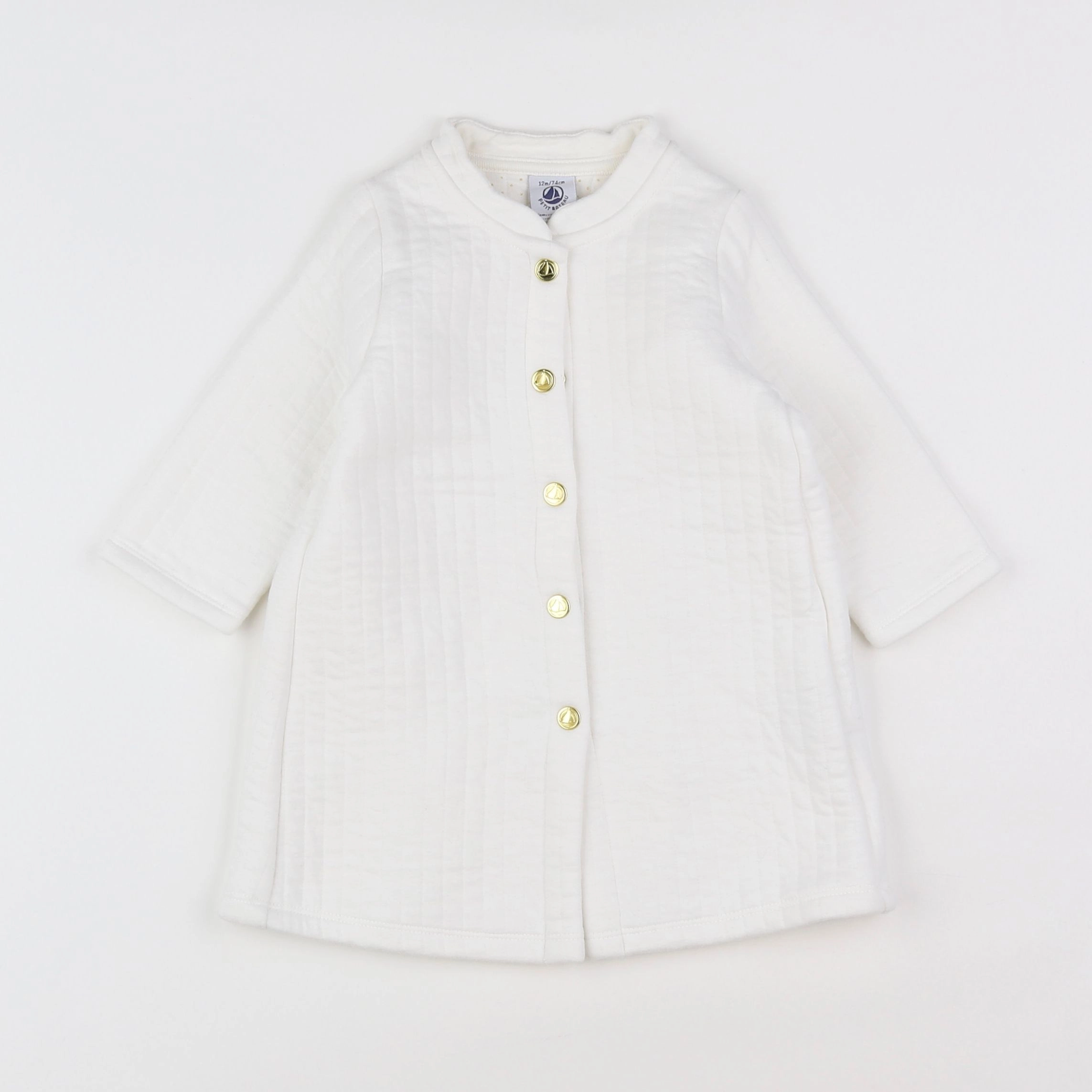 Petit Bateau - robe blanc - 12 mois