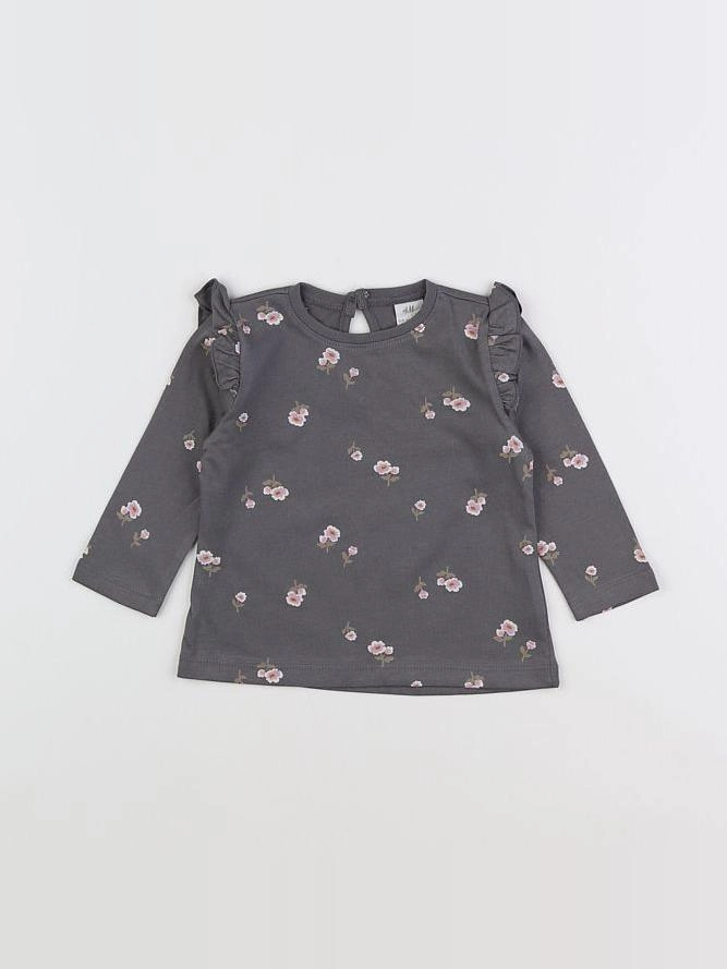 H&M - tee-shirt gris - 3/6 mois