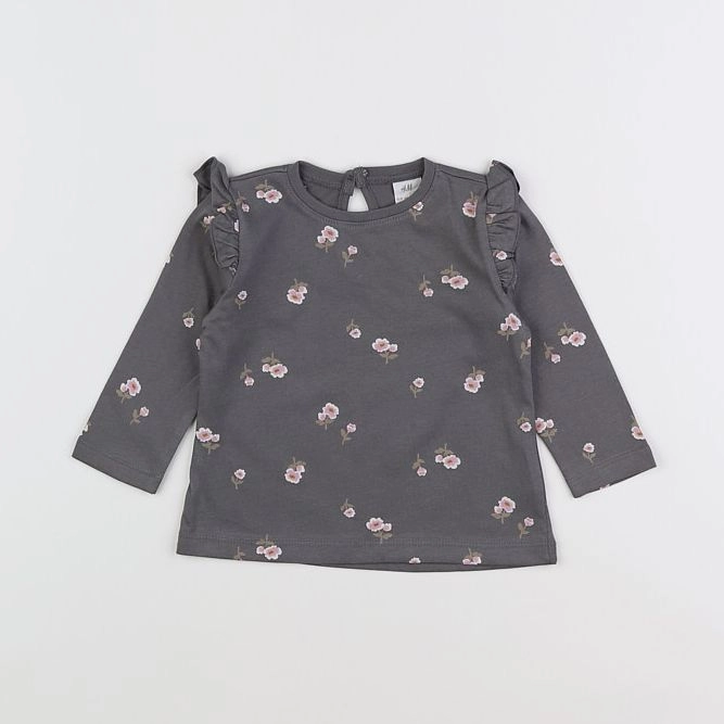 H&M - tee-shirt gris - 3/6 mois