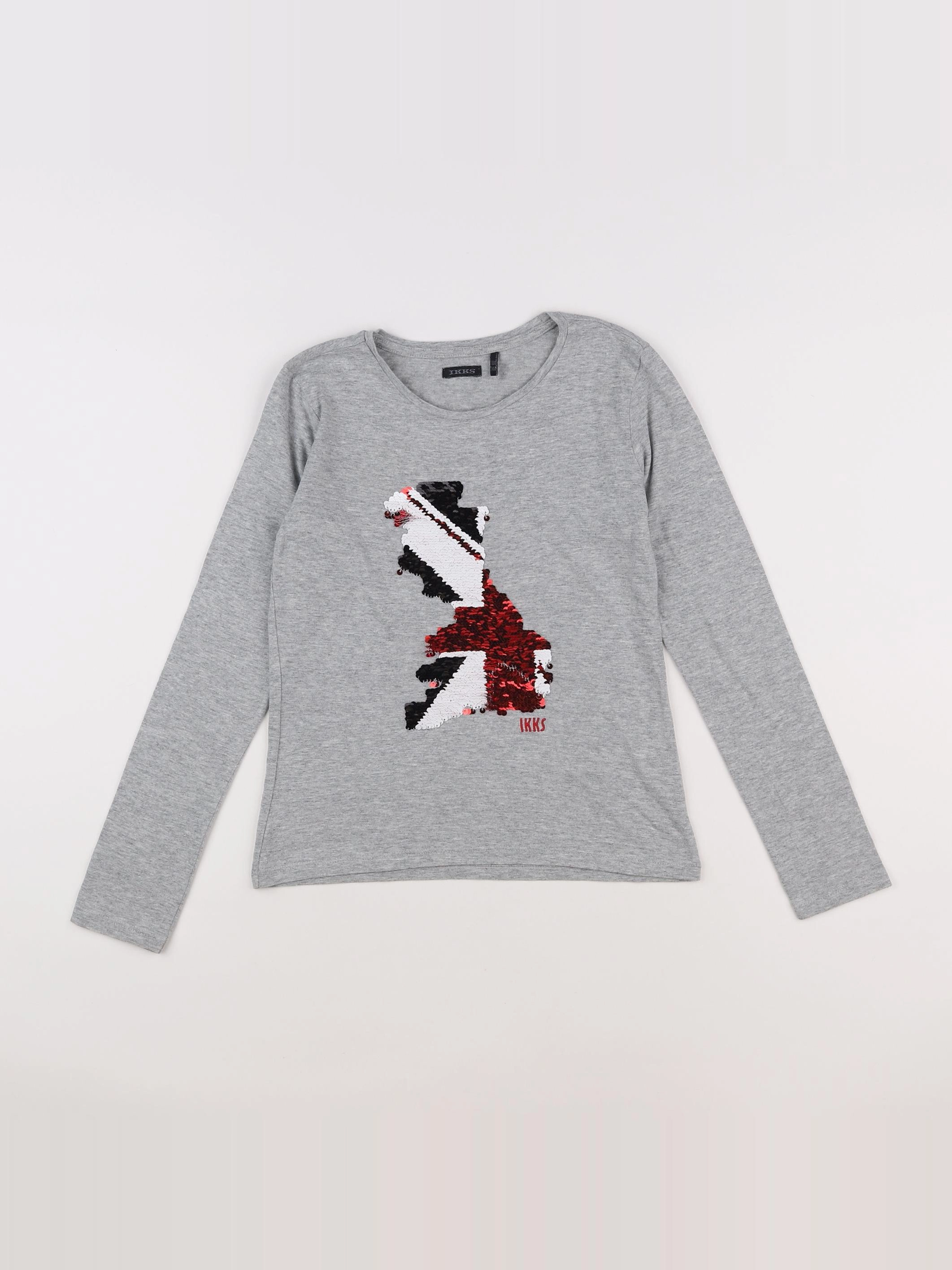 IKKS - tee-shirt gris - 10 ans