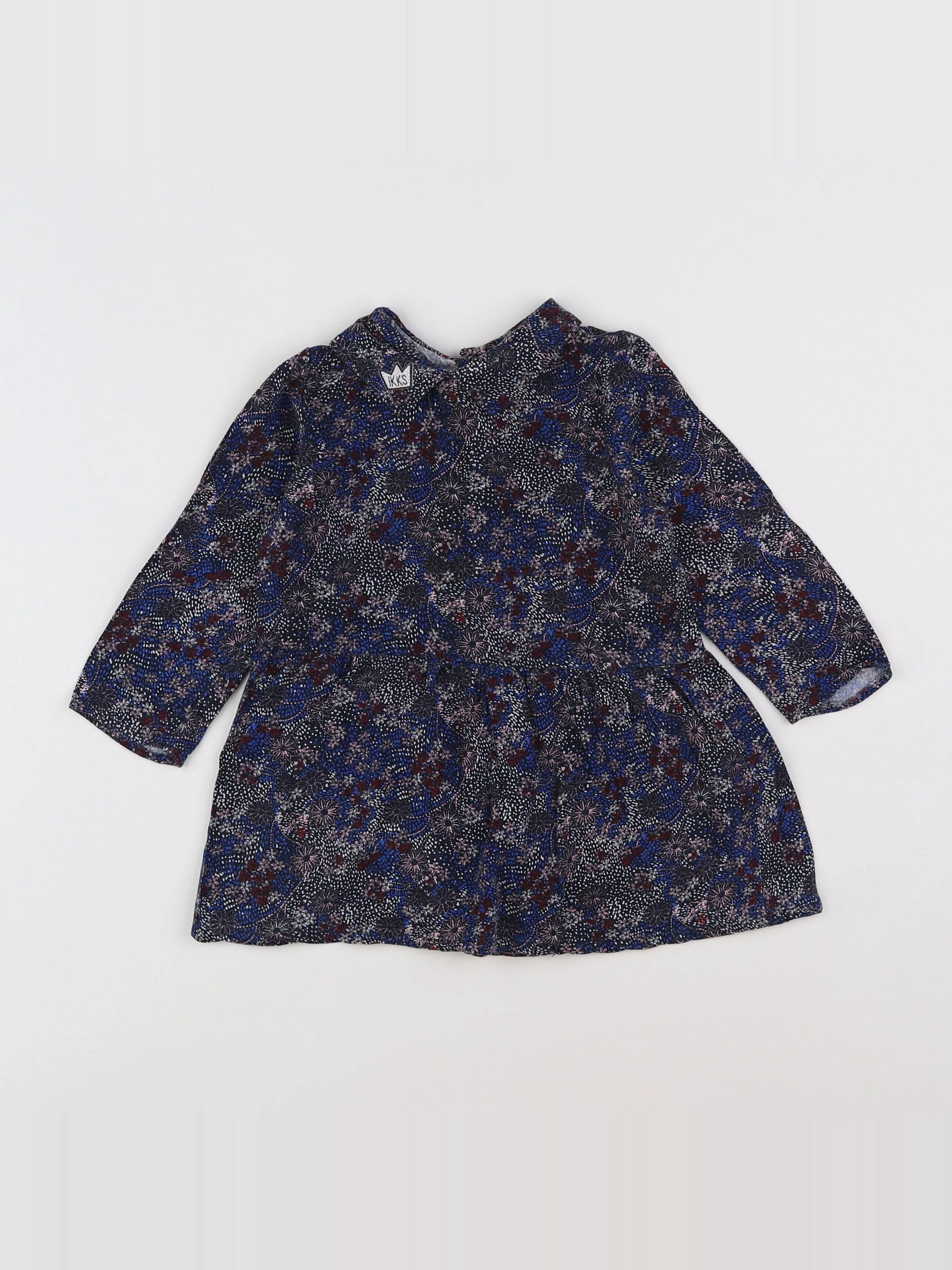 IKKS - robe bleu, rouge - 18 mois