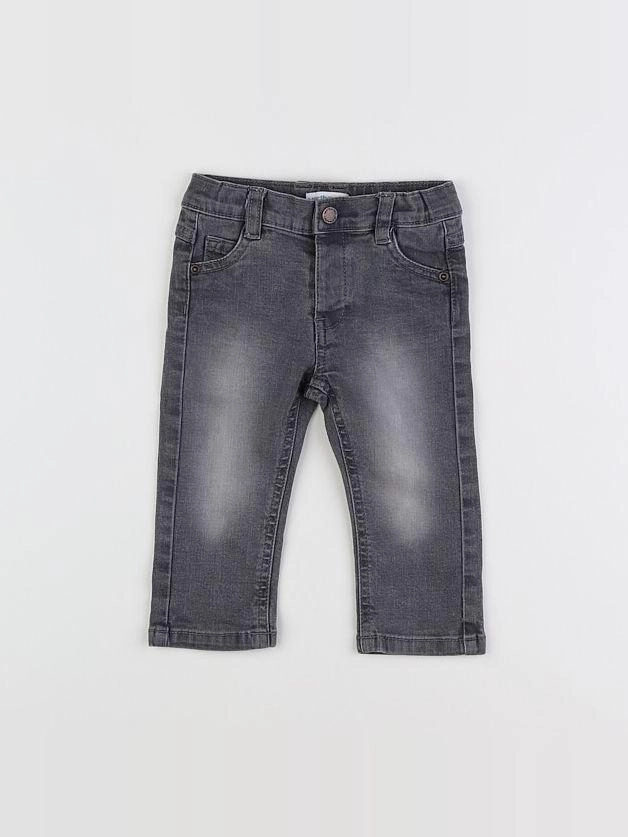 Vertbaudet - jean gris - 9 mois