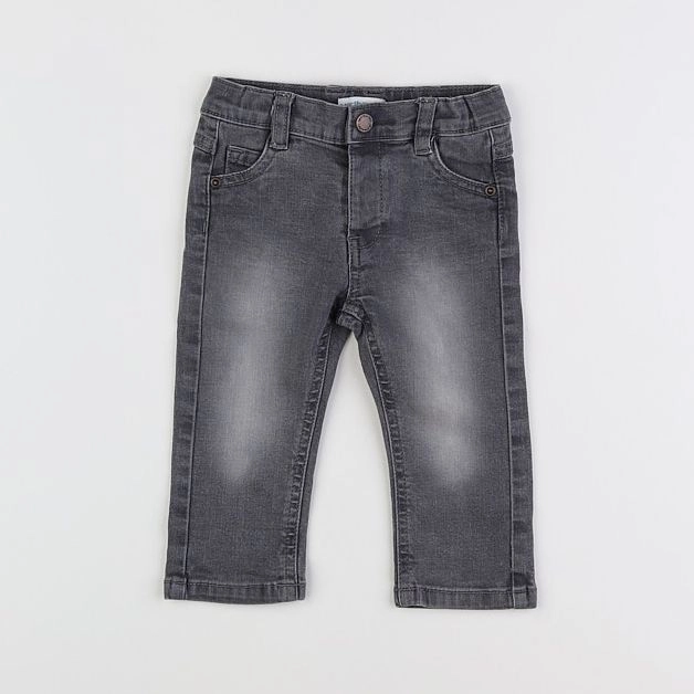 Vertbaudet - jean gris - 9 mois