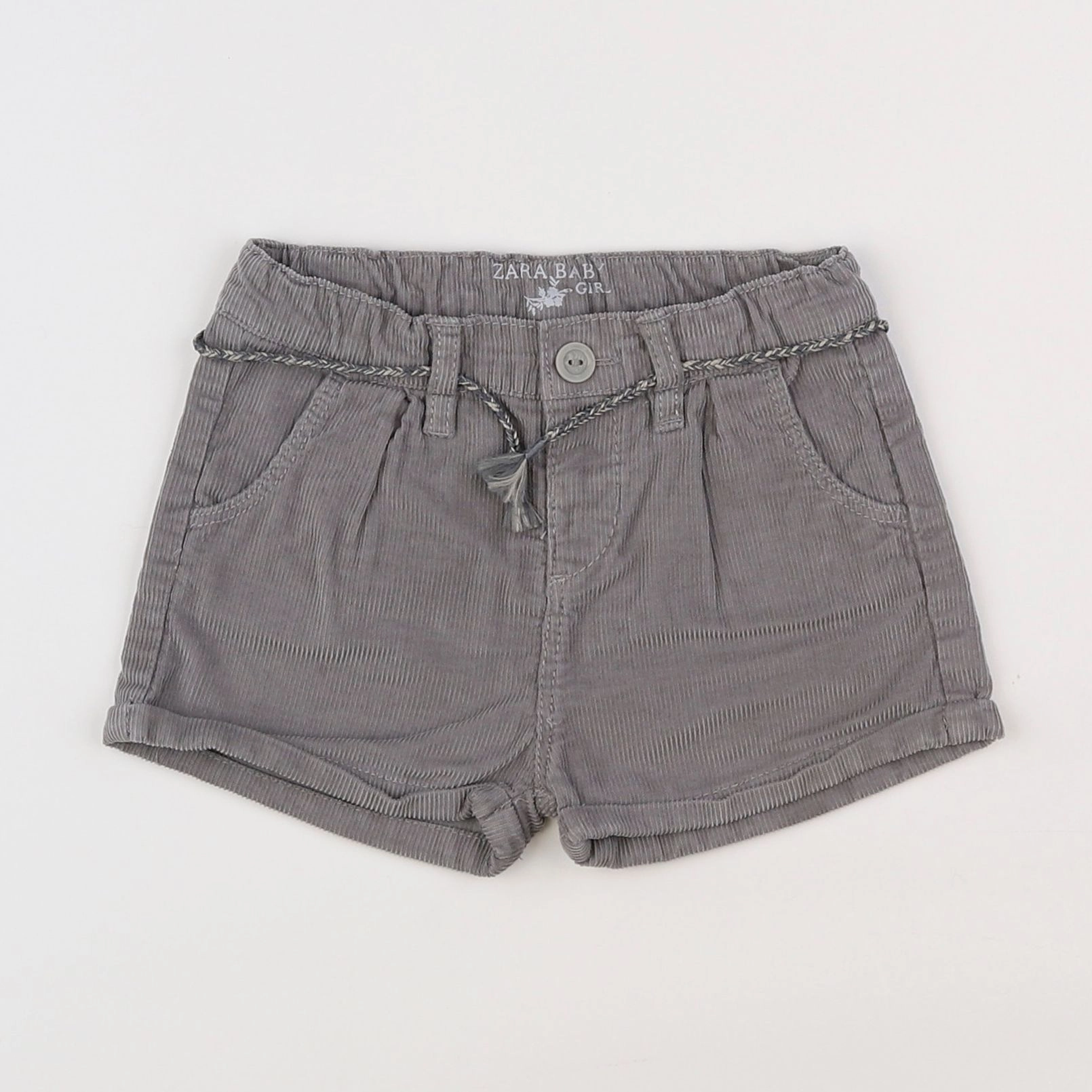 Zara - short gris - 12/18 mois