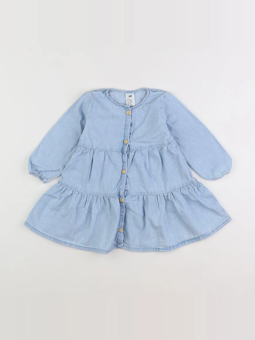 H&M - robe bleu - 12/18 mois