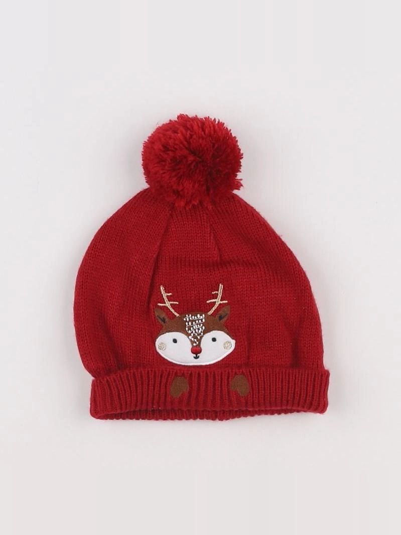 Vertbaudet - bonnet rouge, or - 12/18 mois