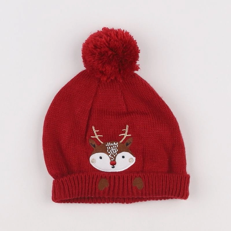 Vertbaudet - bonnet rouge, or - 12/18 mois