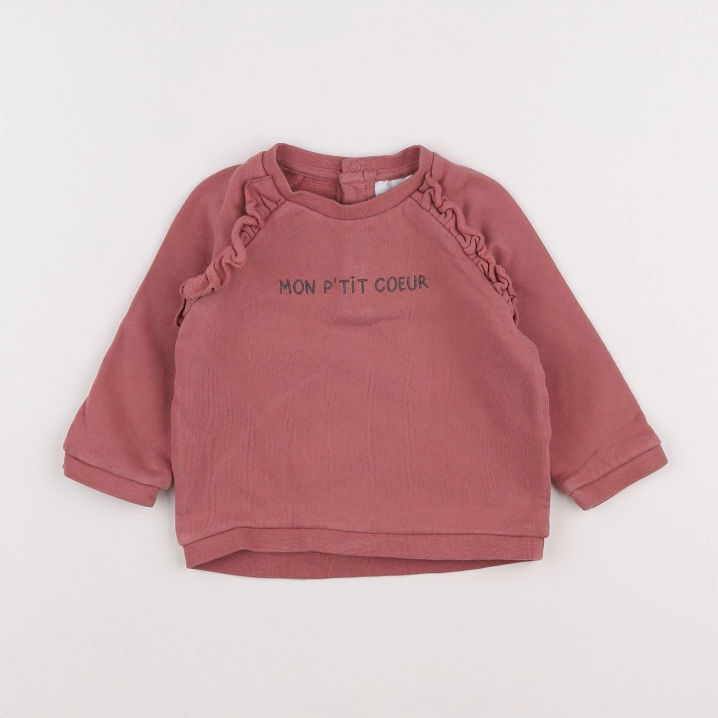 Vertbaudet - sweat rose - 12 mois