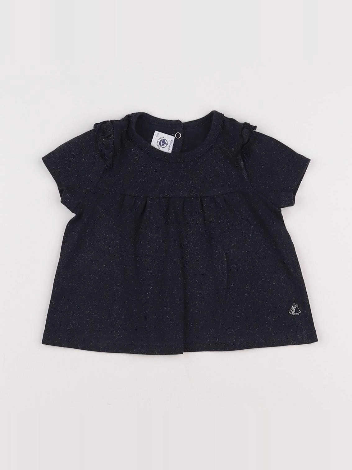 Petit Bateau - tee-shirt bleu - 12 mois