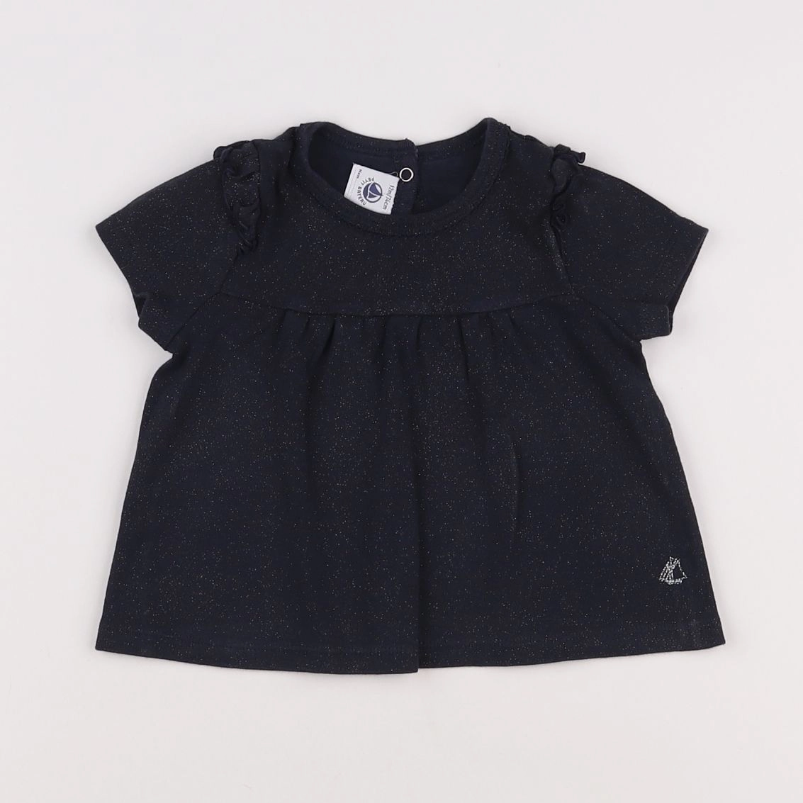 Petit Bateau - tee-shirt bleu - 12 mois