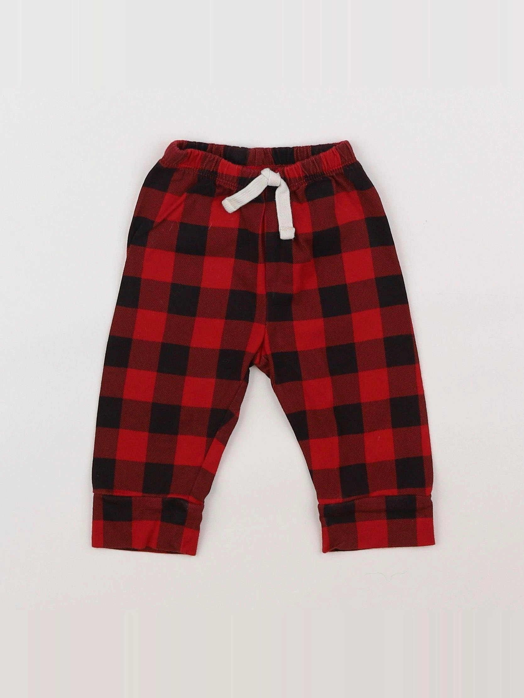 GAP - pantalon noir, rouge - 3/6 mois