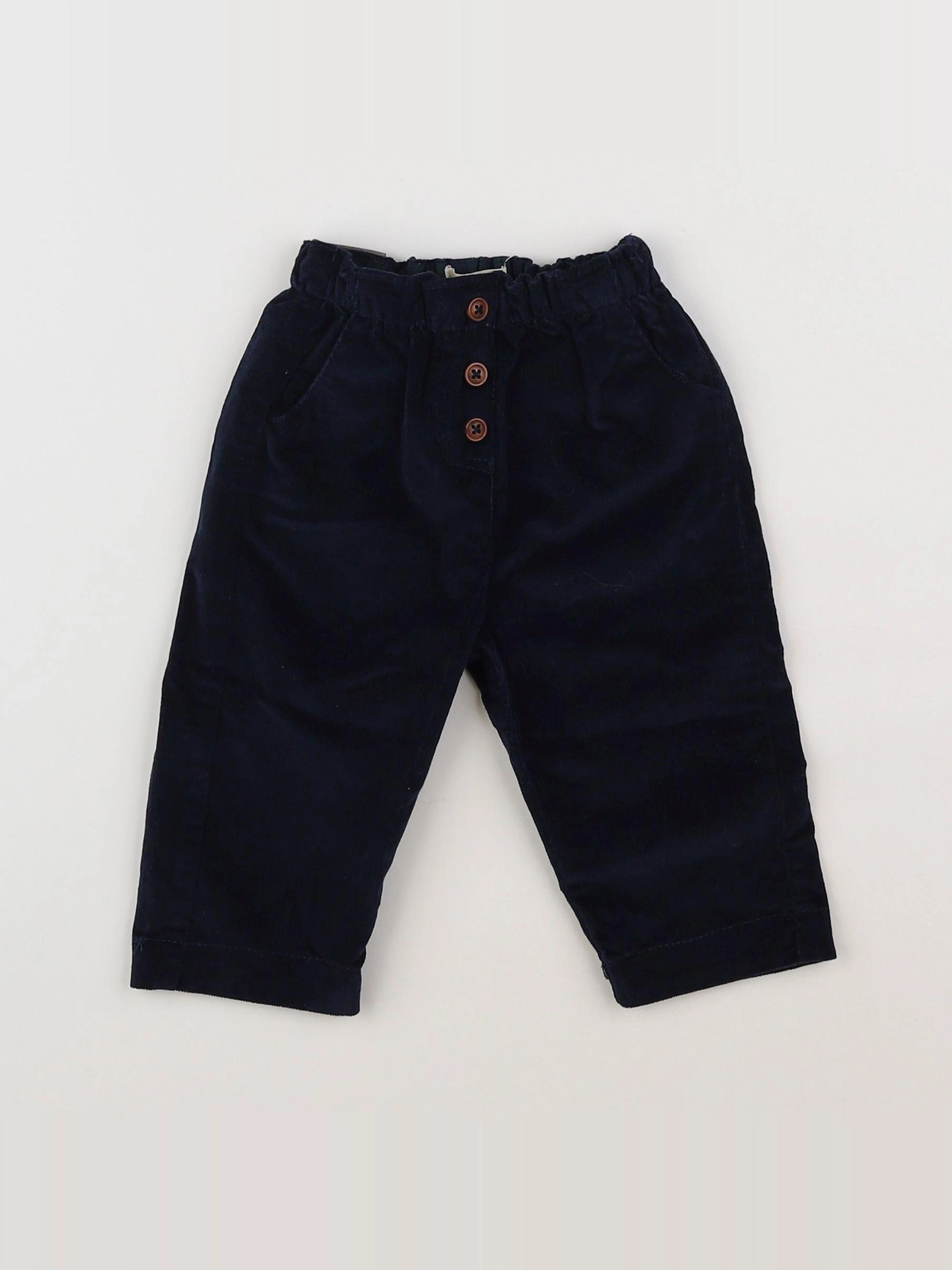 Bonnet à Pompon - pantalon bleu - 9 mois