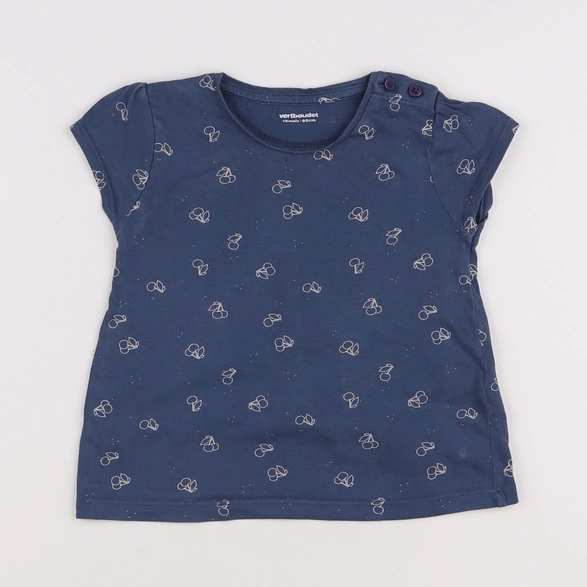 Vertbaudet - tee-shirt bleu, blanc - 18 mois