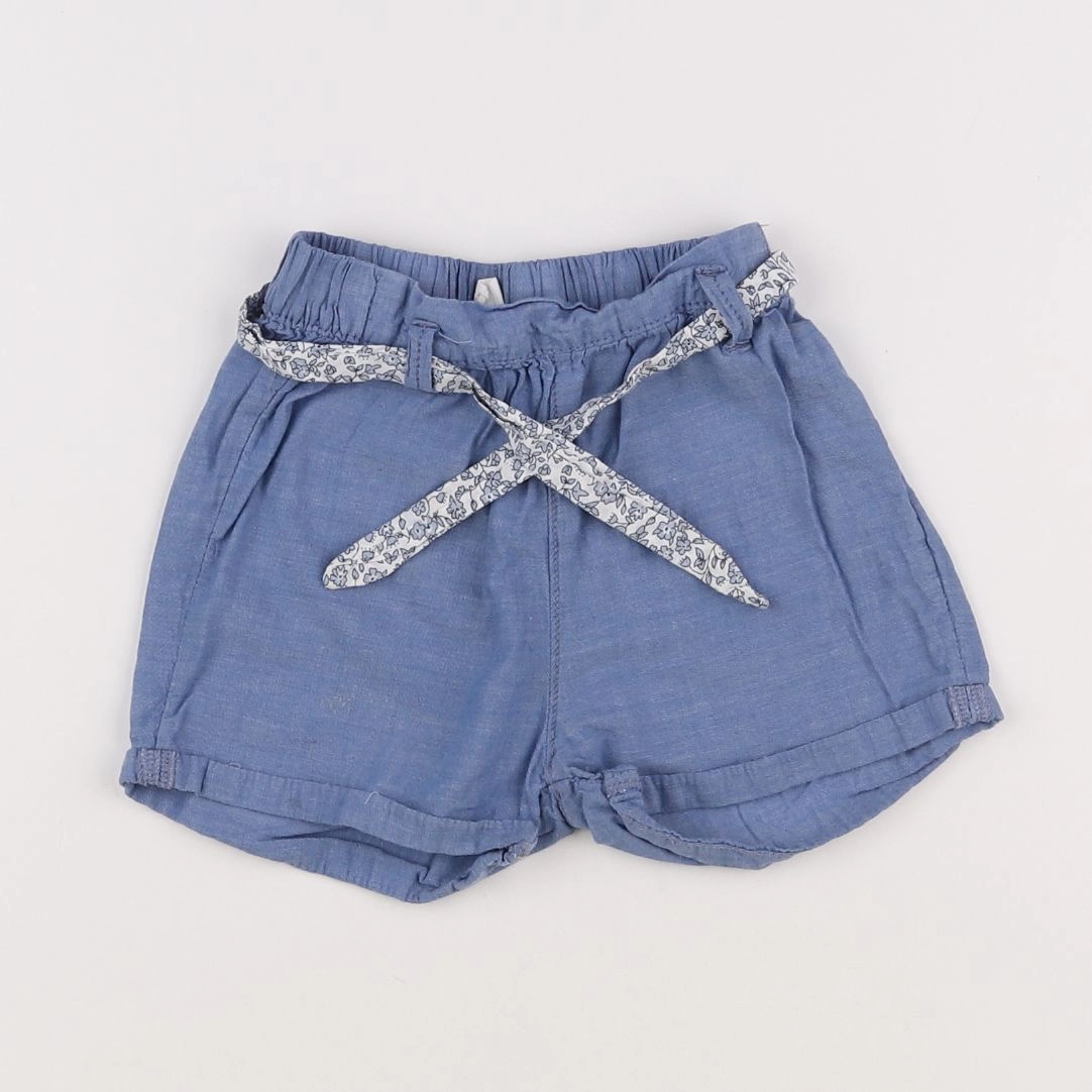 H&M - short bleu - 9/12 mois