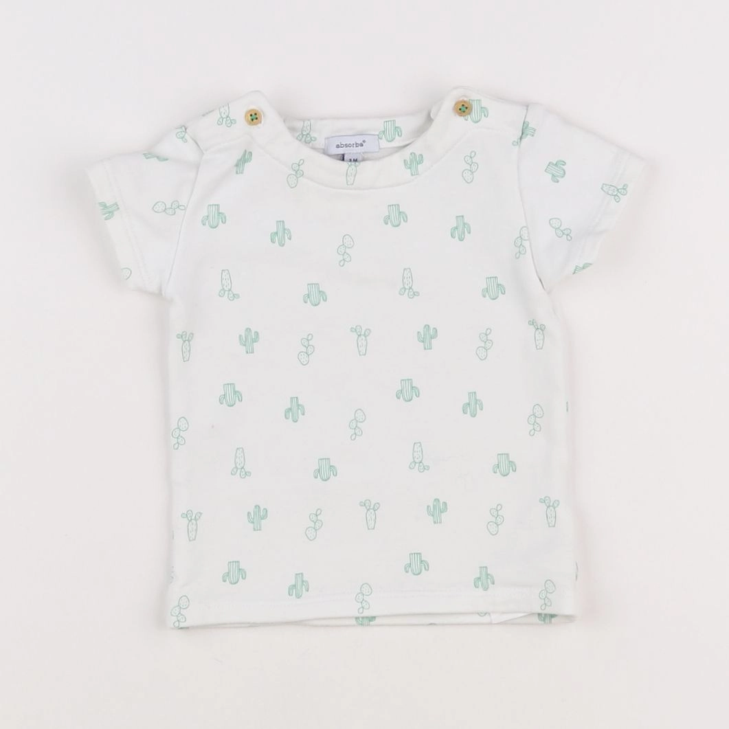 Absorba - tee-shirt blanc, vert - 3 mois