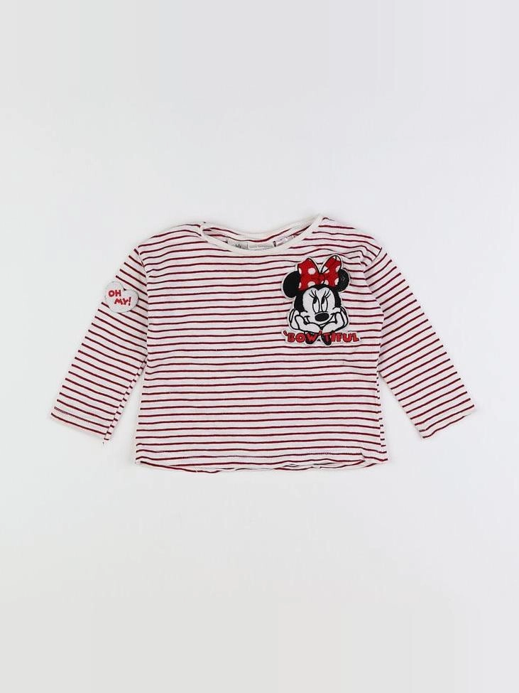 Zara - tee-shirt blanc, rouge - 9/12 mois
