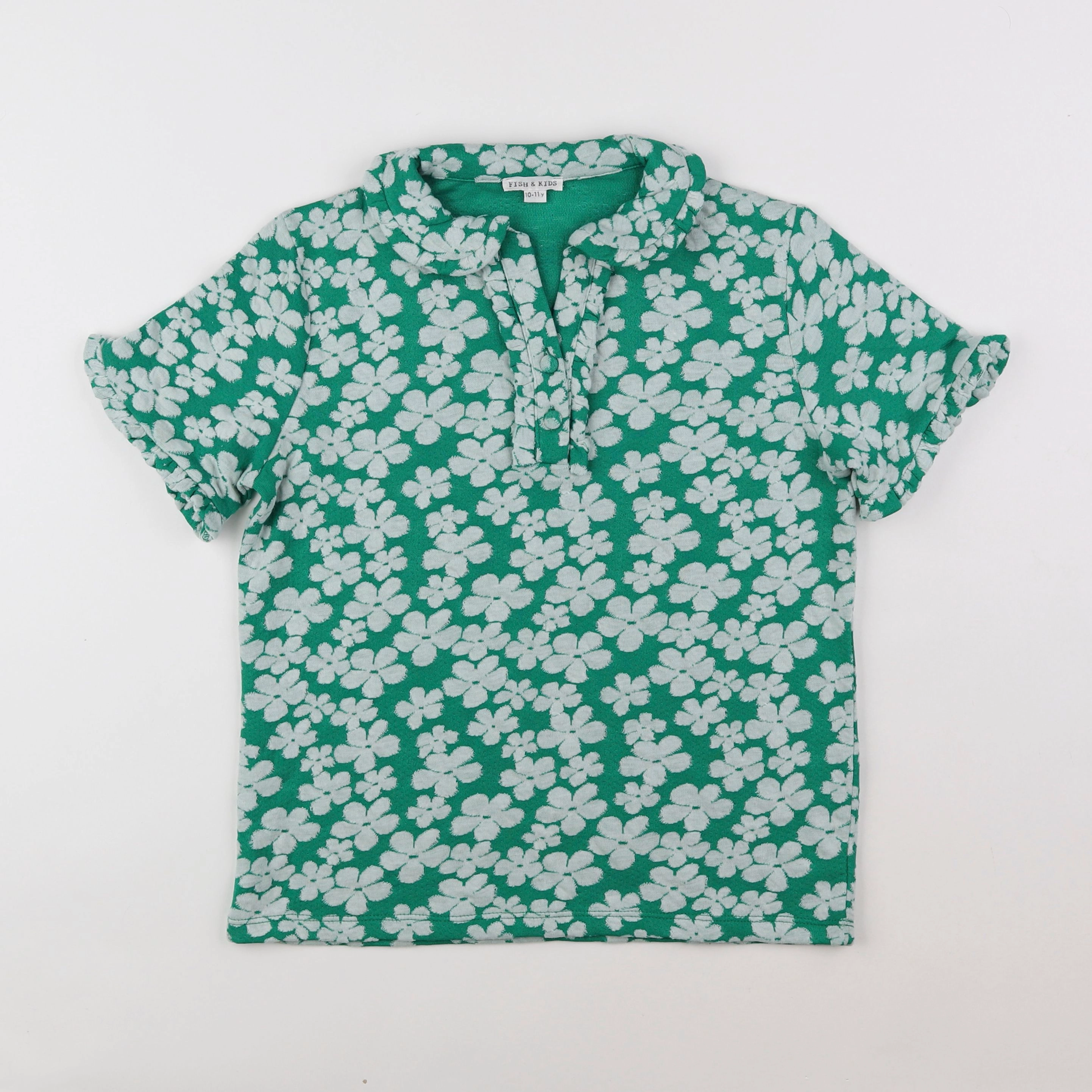 Fish & Kids - blouse vert - 10/11 ans