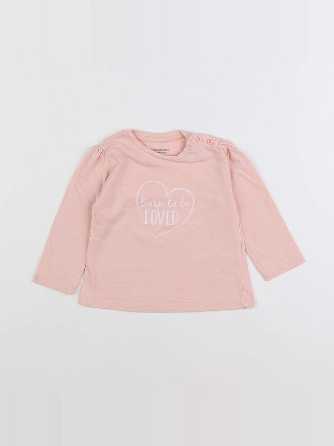 Vertbaudet - tee-shirt rose - 12 mois