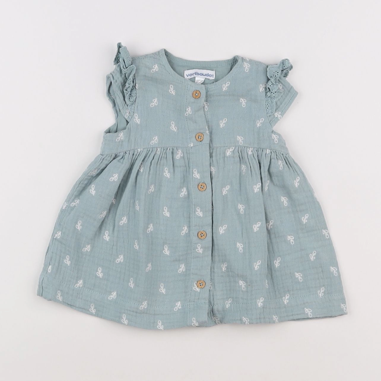 Vertbaudet - robe vert - 6 mois