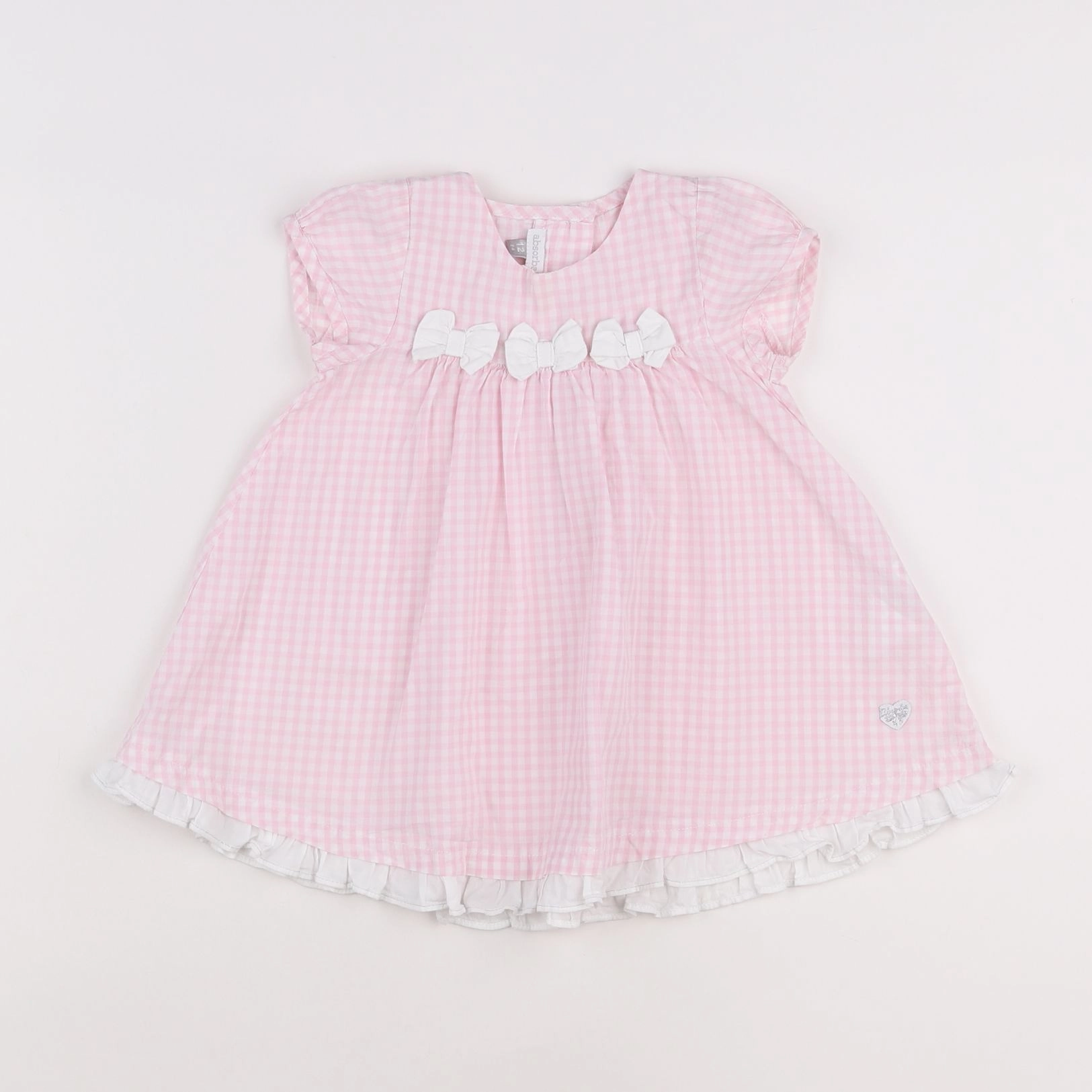 Absorba - robe blanc, rose - 12 mois