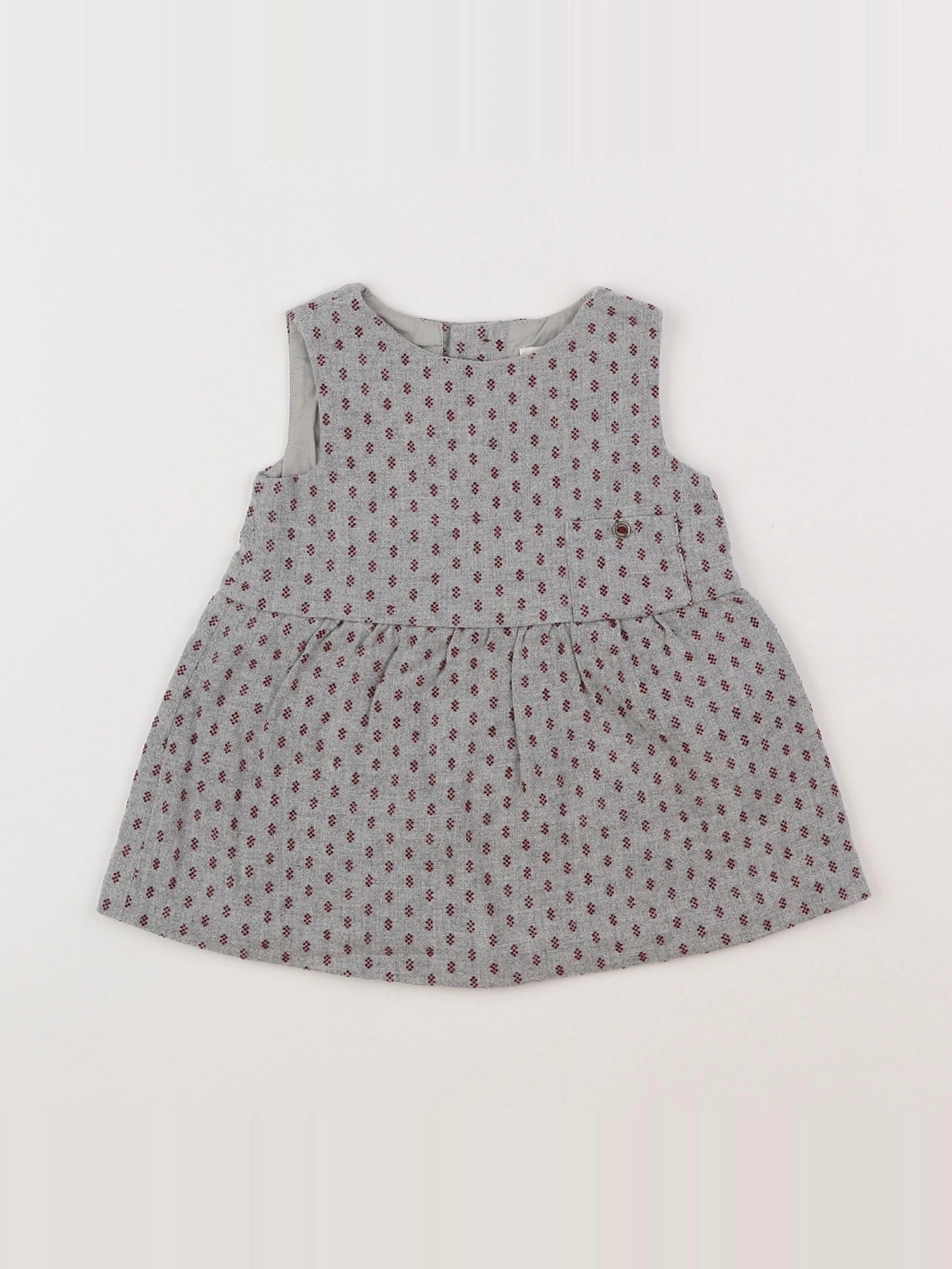 Zara - robe gris - 6/9 mois