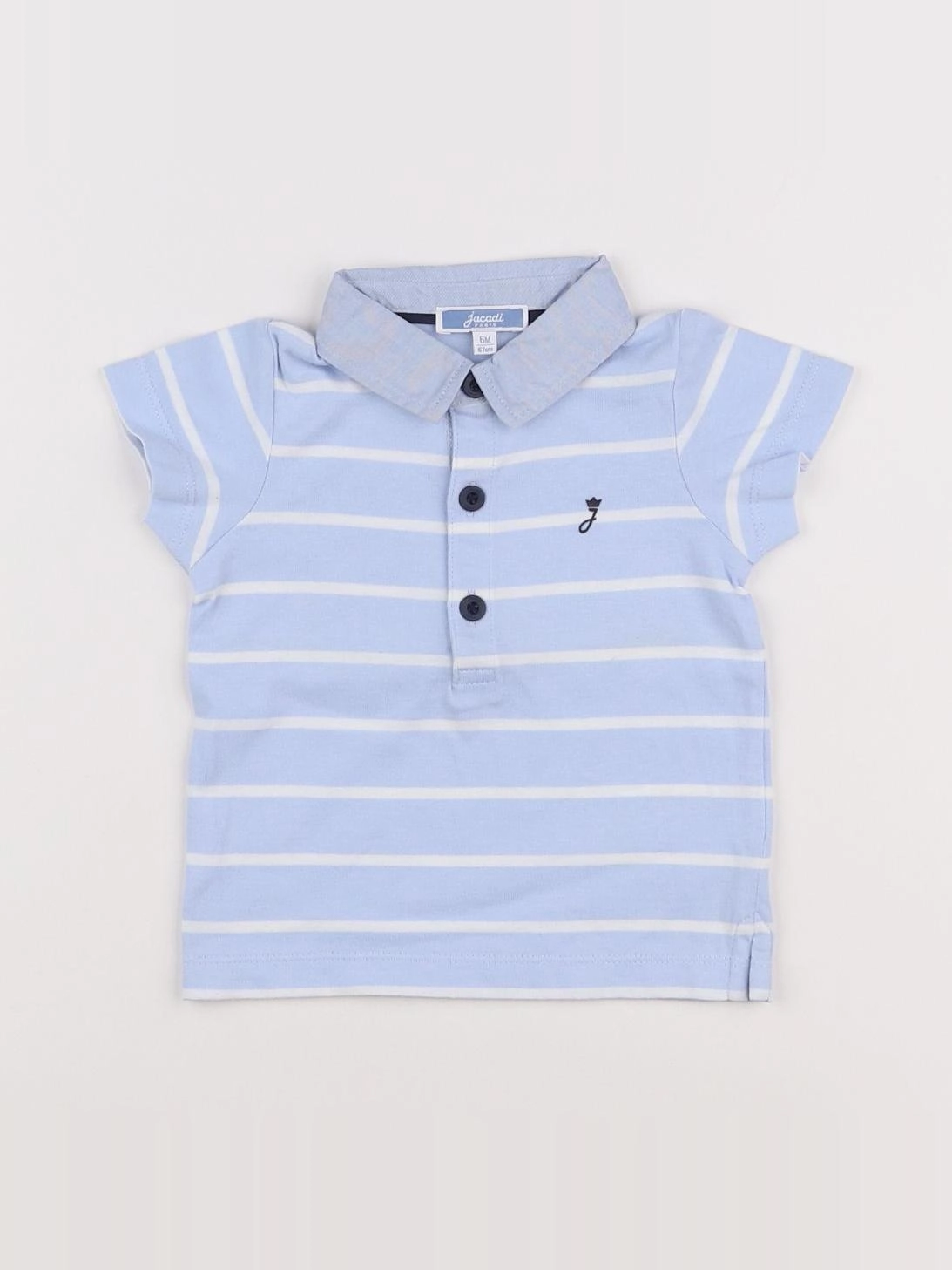 Jacadi - polo bleu, blanc - 6 mois