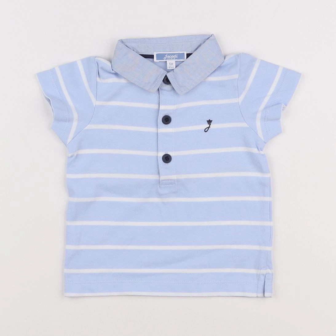 Jacadi - polo bleu, blanc - 6 mois