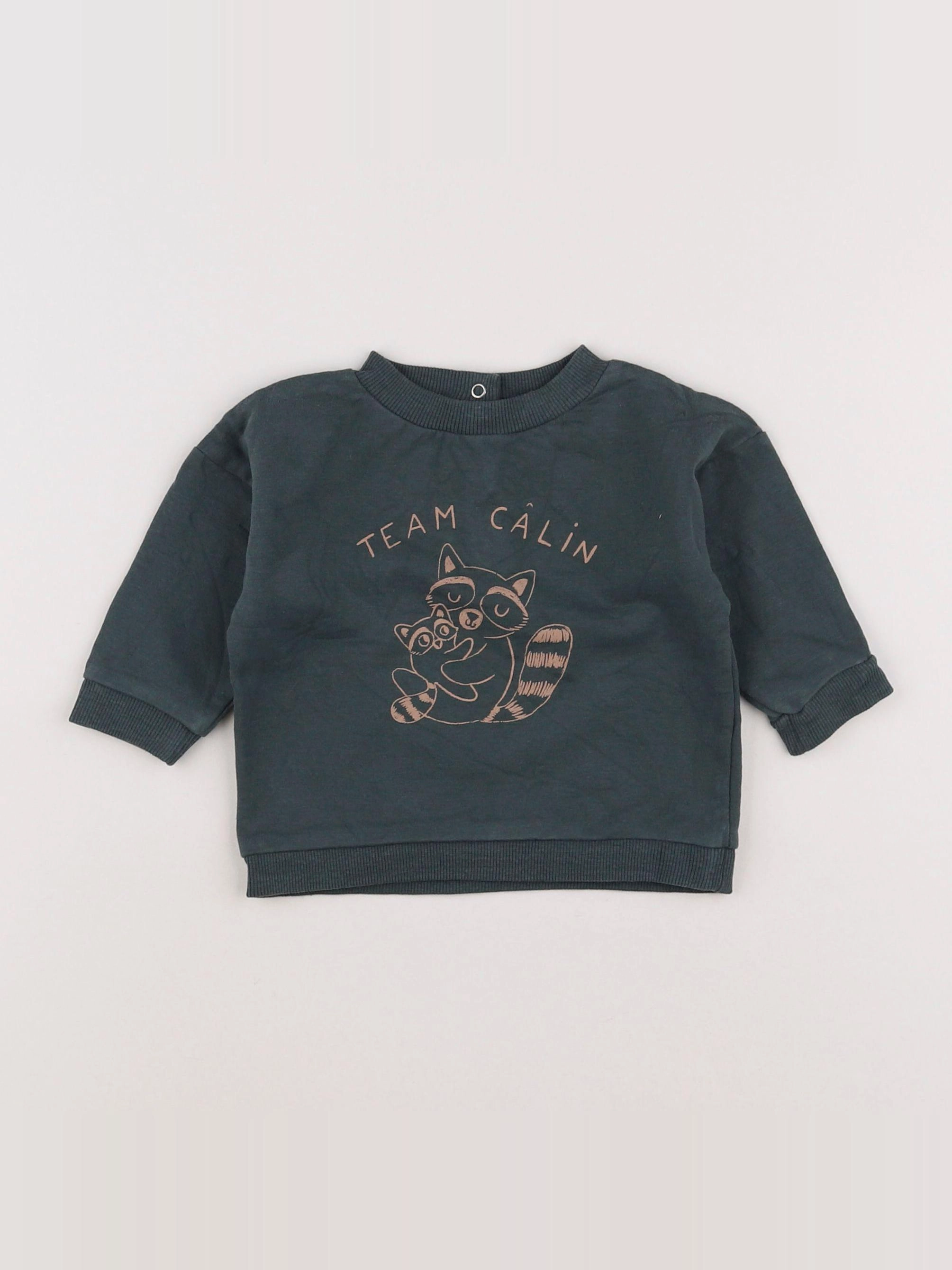 Vertbaudet - sweat vert - 6 mois