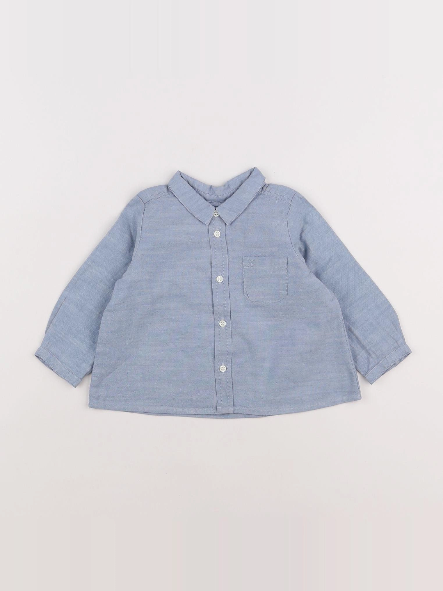 Bonpoint - chemise bleu - 12 mois