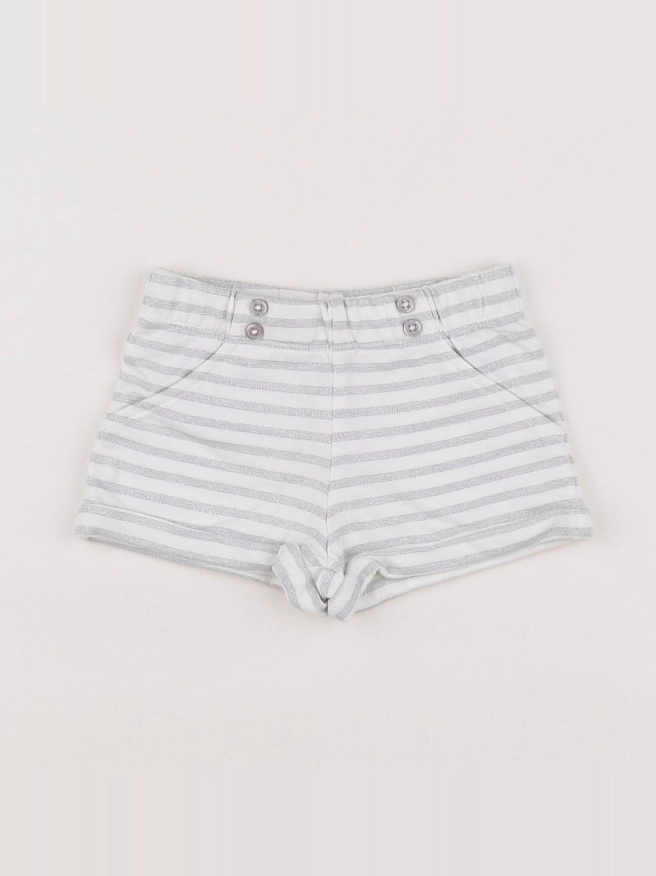 Boutchou - short blanc, argent - 6 mois