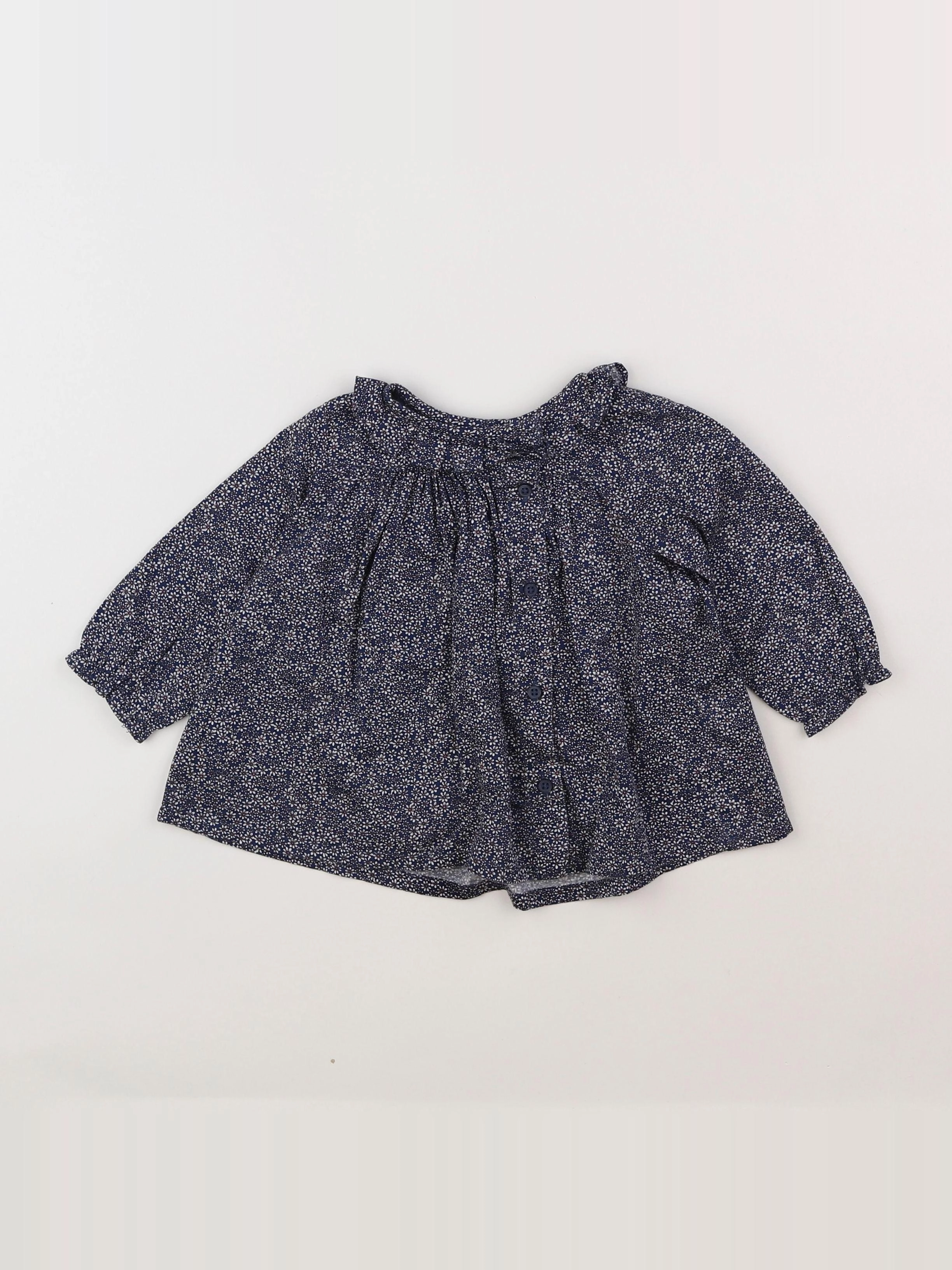 Boutchou - blouse bleu - 12 mois