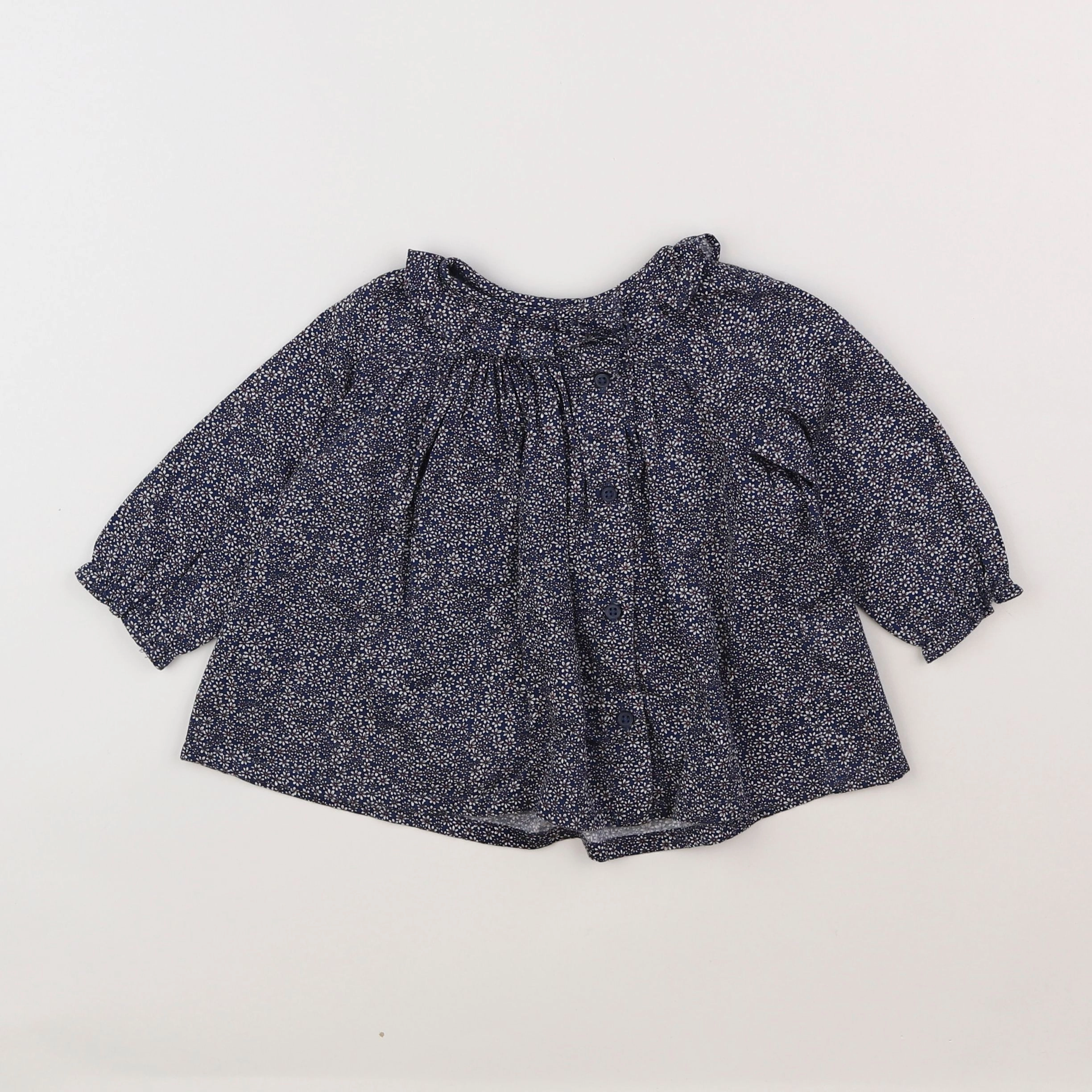 Boutchou - blouse bleu - 12 mois