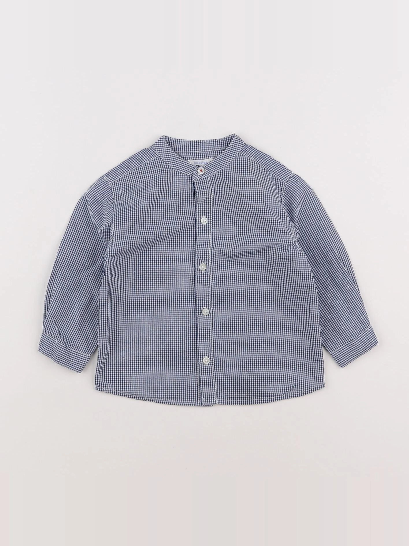 Boutchou - chemise blanc, bleu - 12 mois