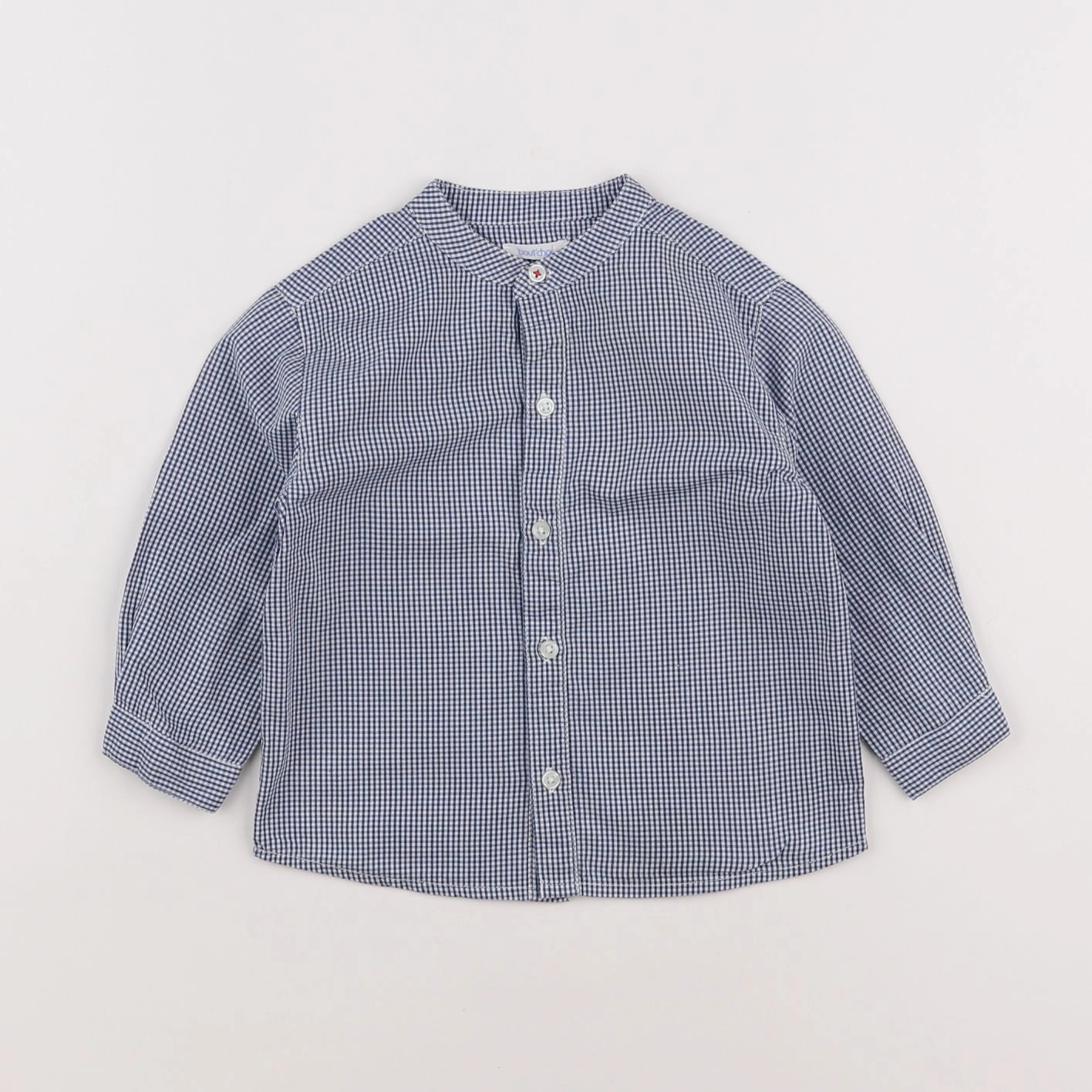 Boutchou - chemise blanc, bleu - 12 mois