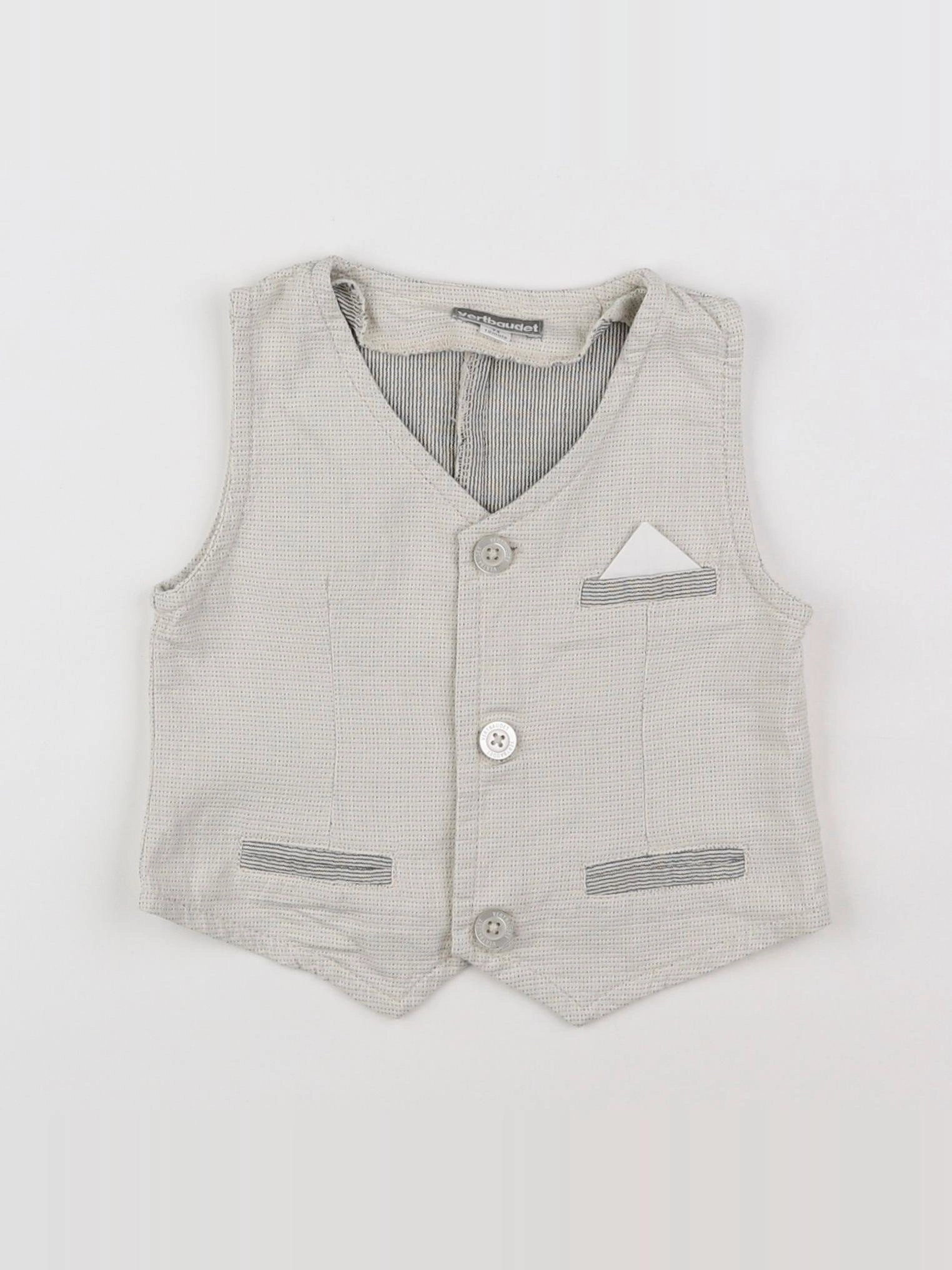 Vertbaudet - gilet beige - 12 mois