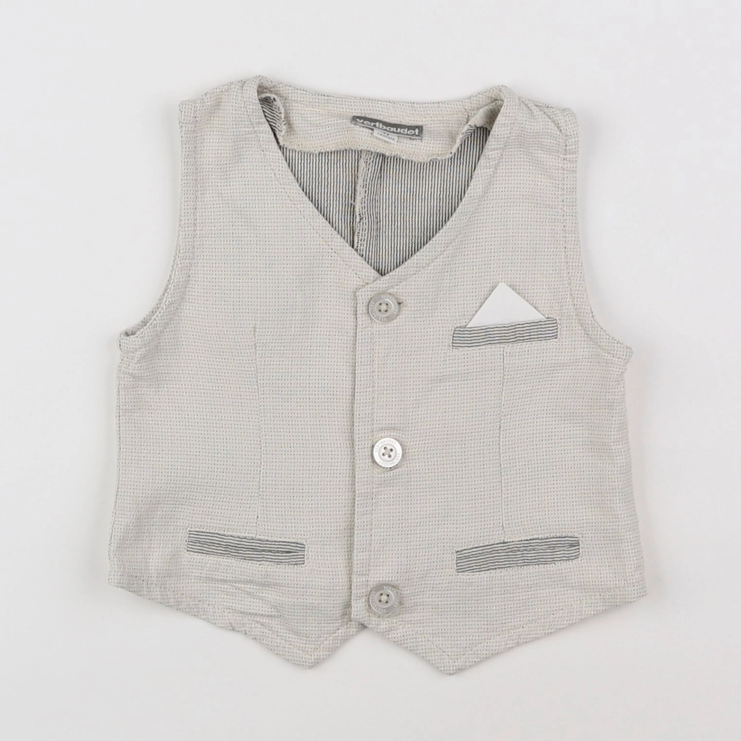 Vertbaudet - gilet beige - 12 mois