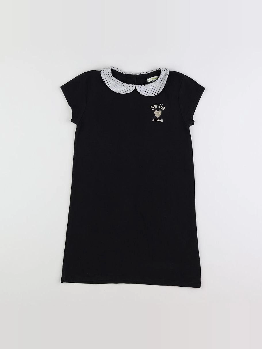 Vertbaudet - robe noir, or - 8 ans