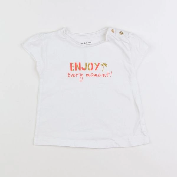 Vertbaudet - tee-shirt blanc, or - 12 mois