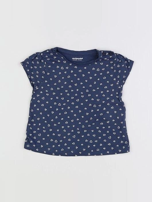 Vertbaudet - tee-shirt bleu - 12 mois