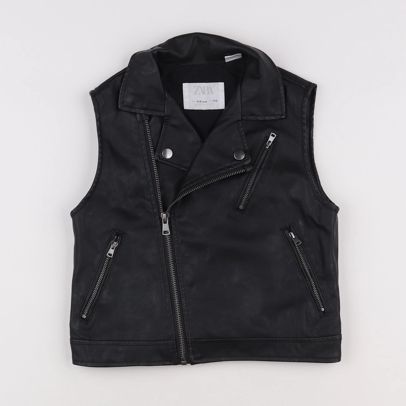 Zara - veste simili cuir noir - 4/5 ans