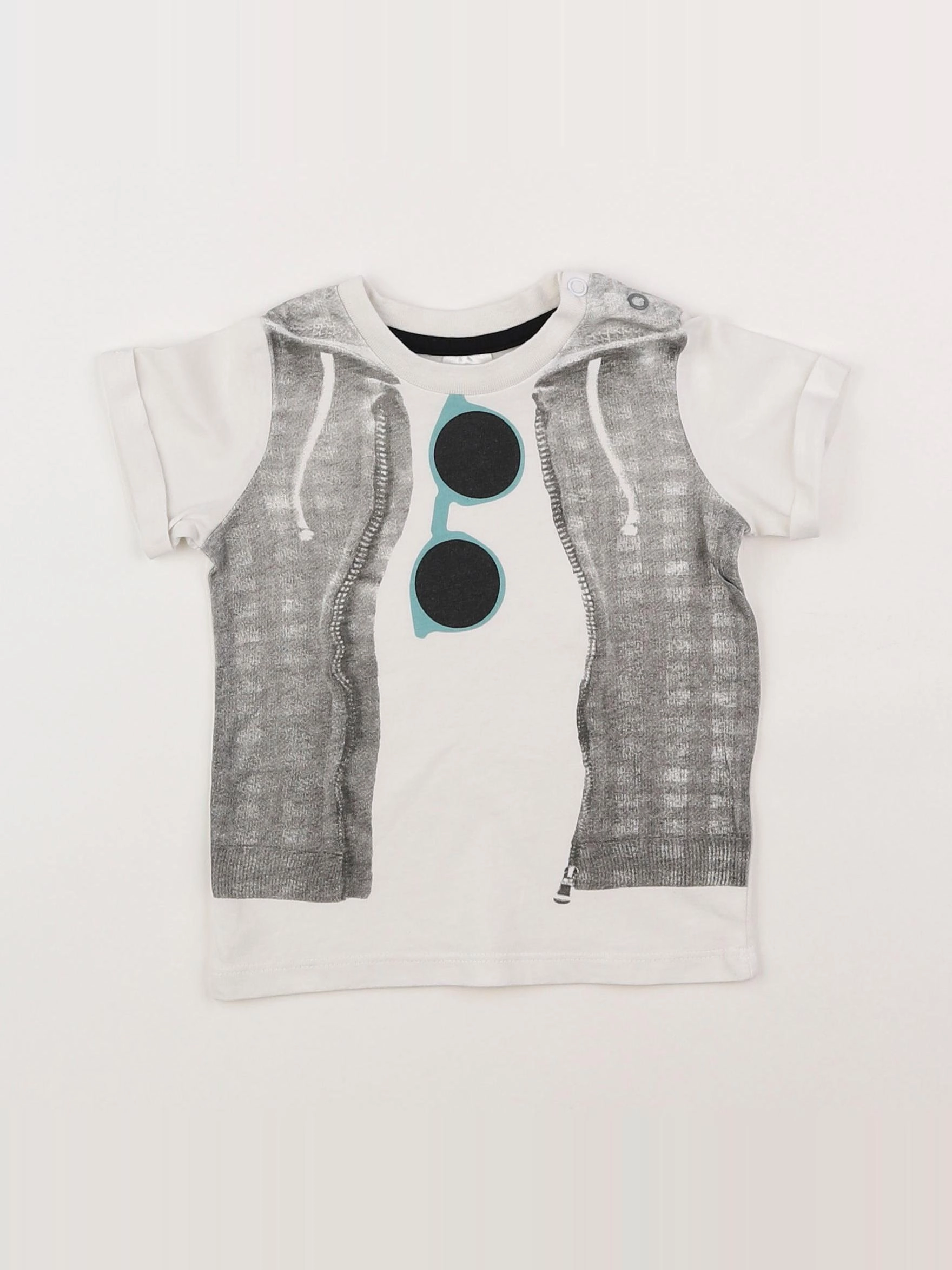 H&M - tee-shirt blanc, multicolore - 3/6 mois