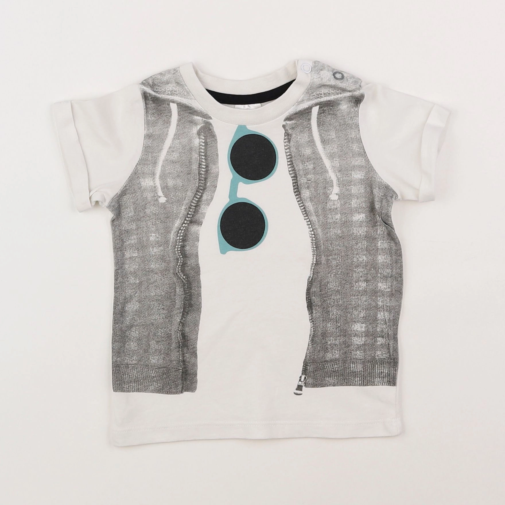 H&M - tee-shirt blanc, multicolore - 3/6 mois
