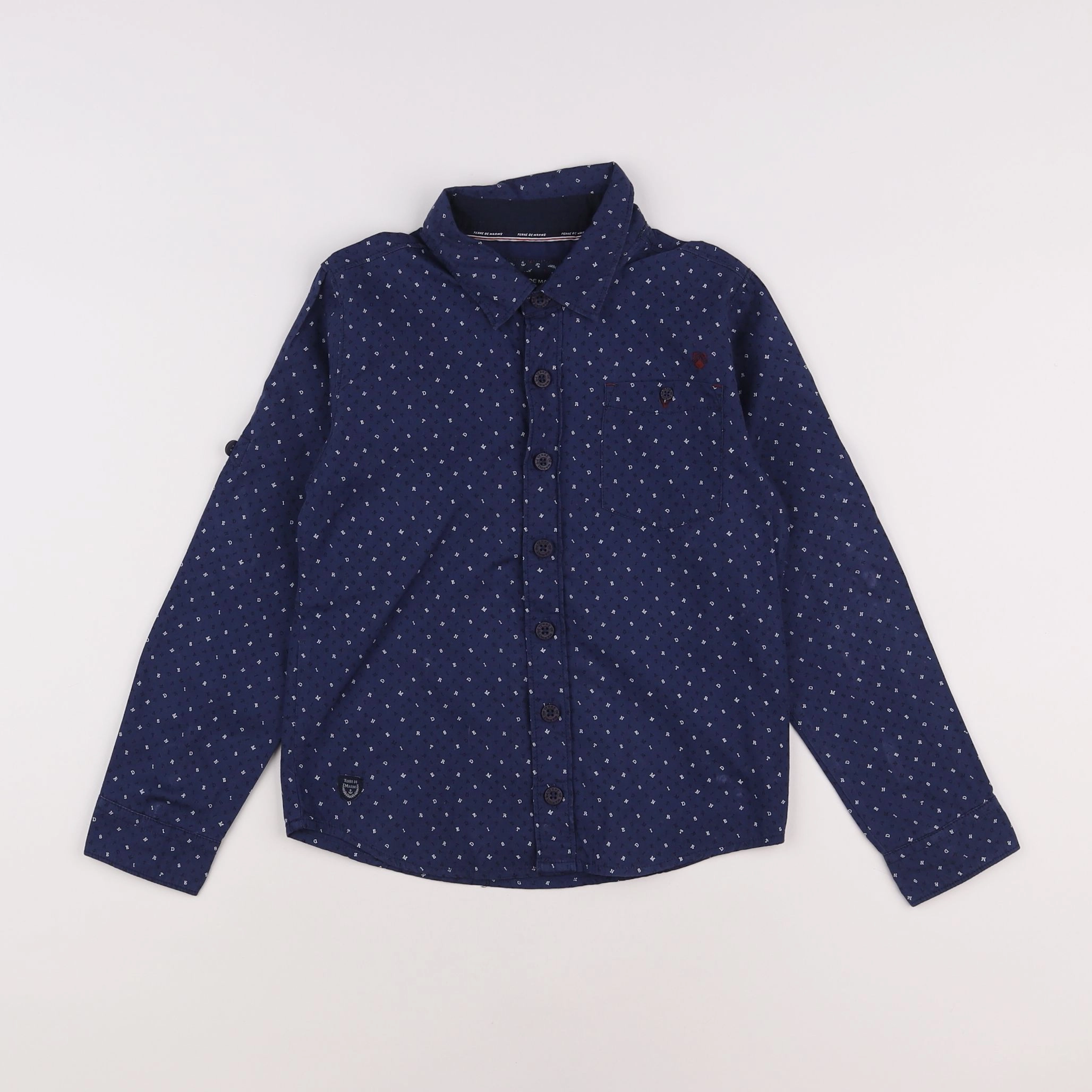 Terre de marins - chemise bleu - 8 ans