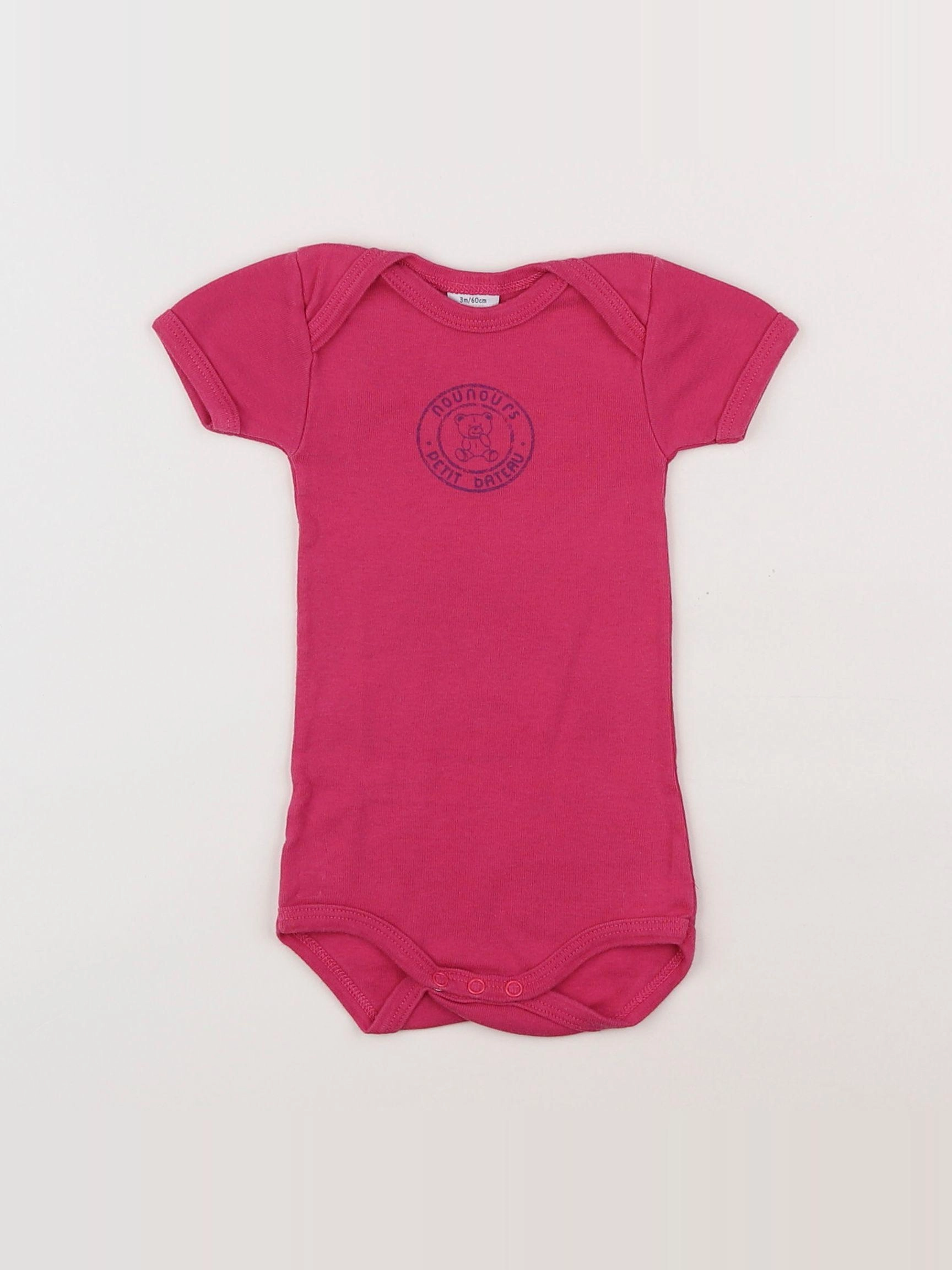 Petit Bateau - body rose - 3 mois