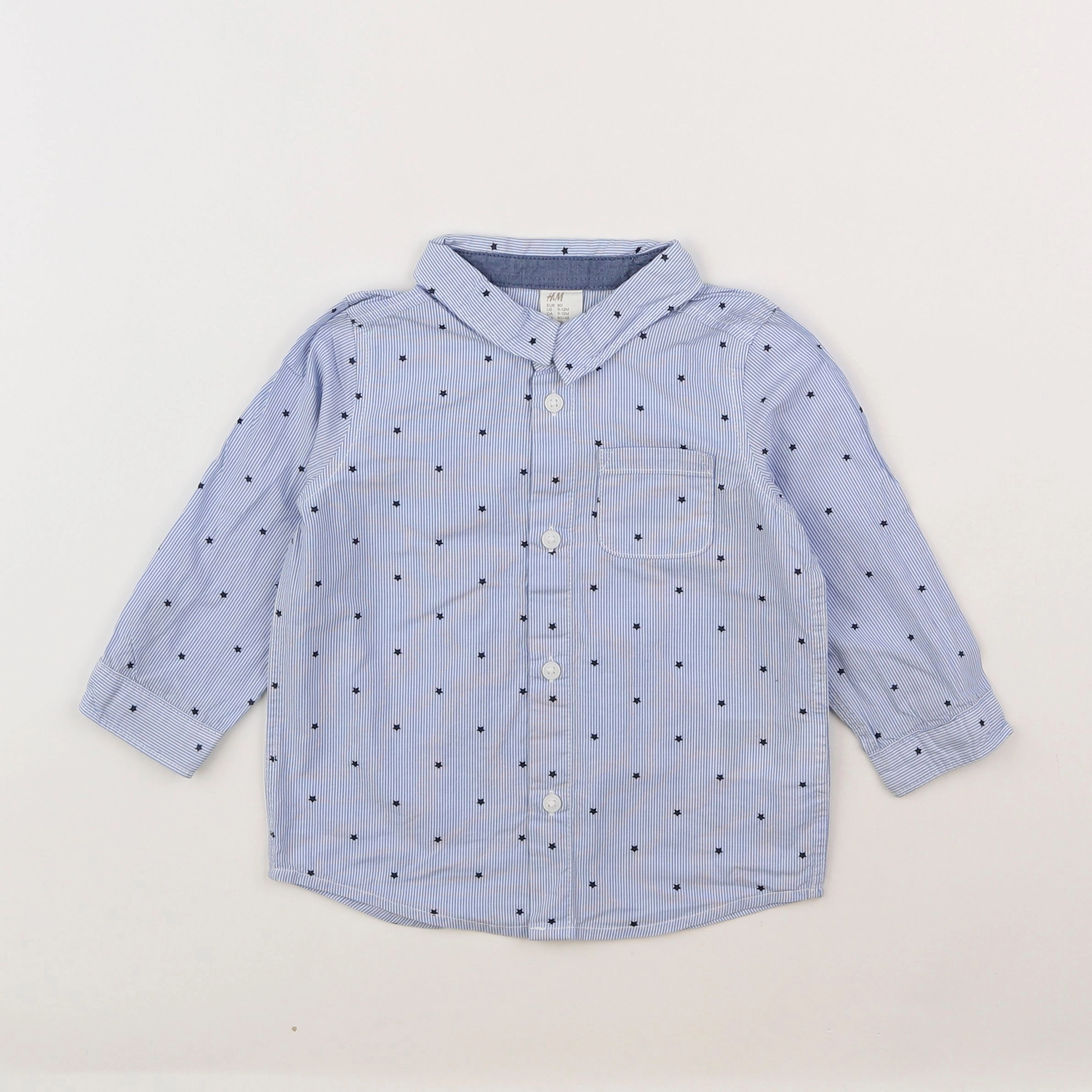 H&M - chemise bleu - 9/12 mois